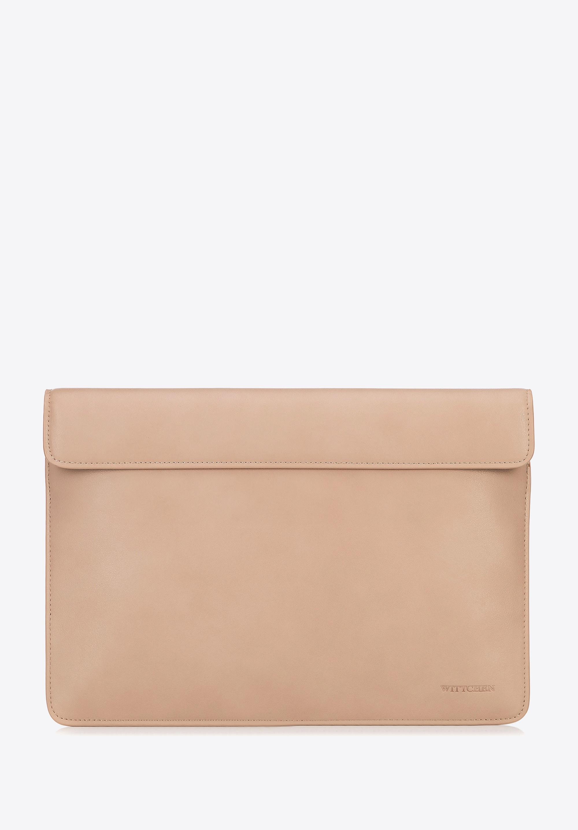 Etui na laptopa 13” z imitacji skóry beżowe
