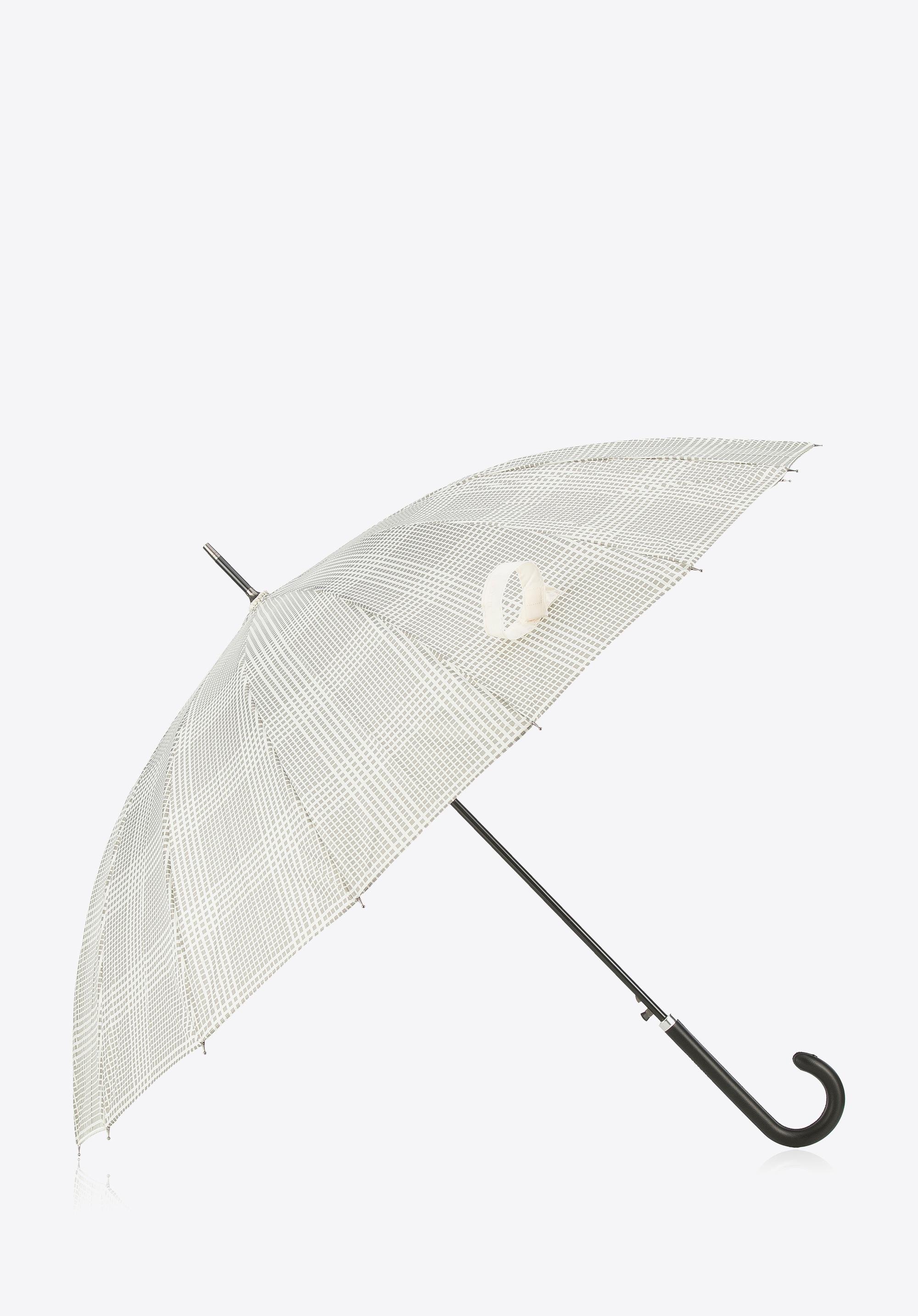 Parasol półautomatyczny szeroki szaro-kremowy