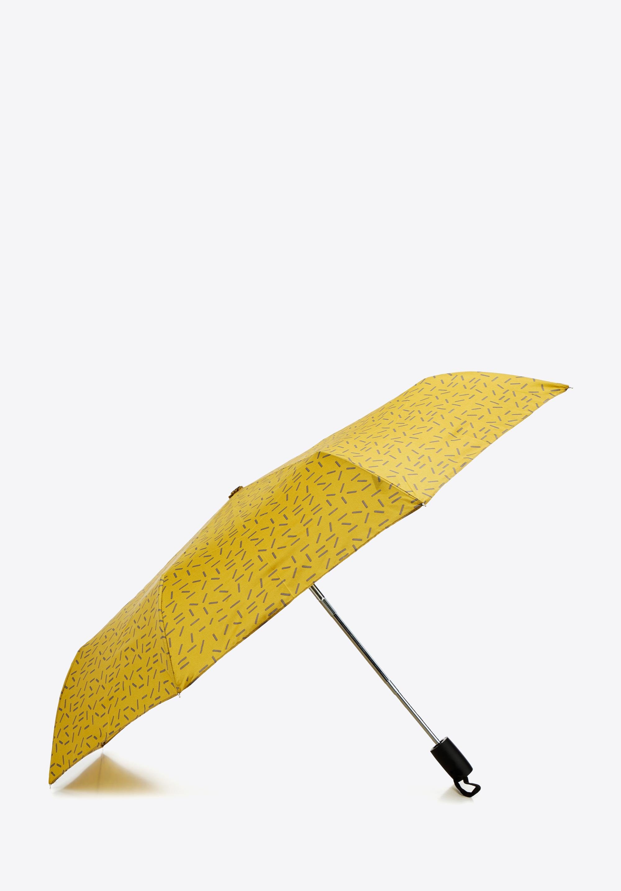 Parasol automatyczny wzorzysty złoto-szary