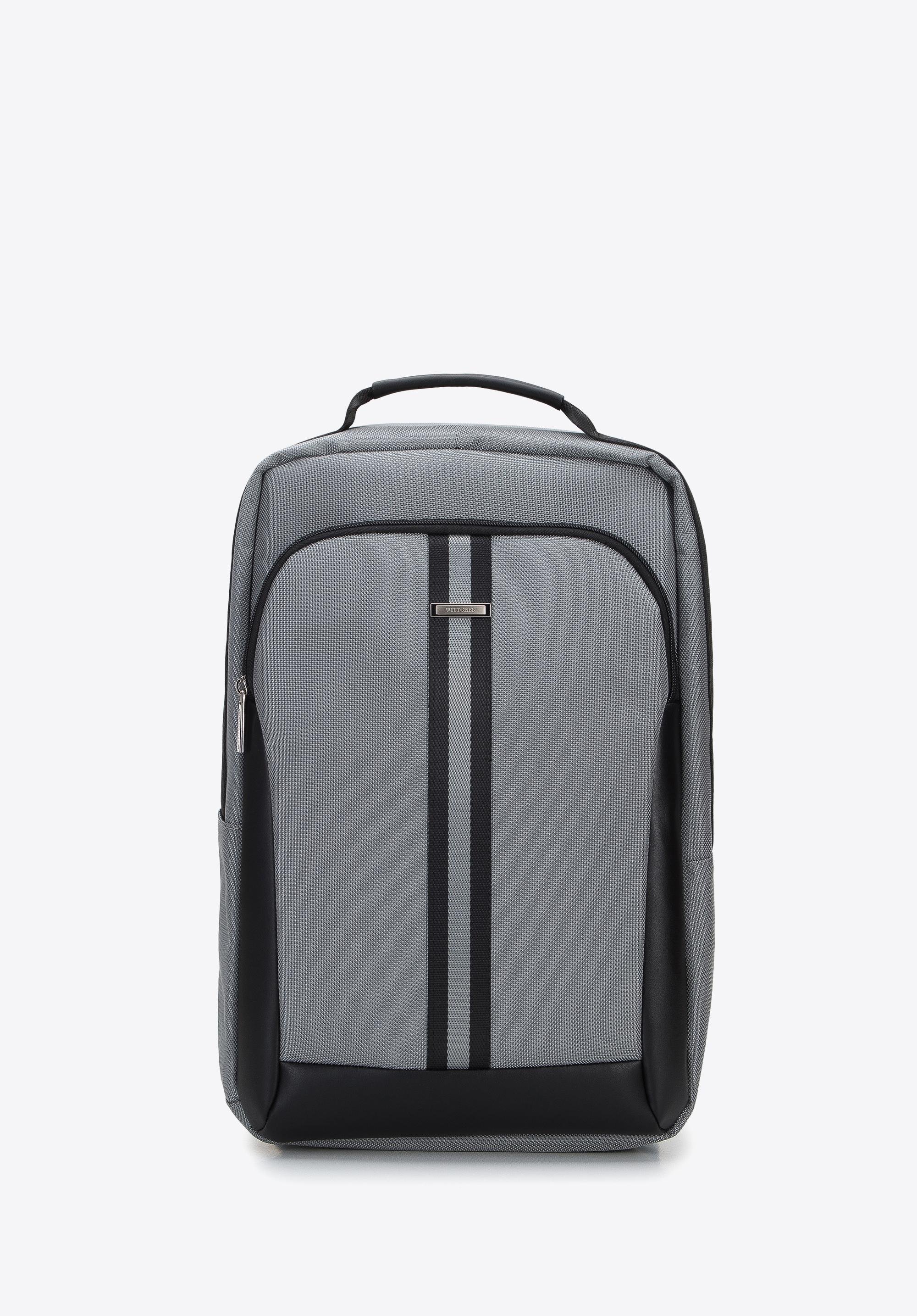 Męski plecak na laptopa 17” z tasiemką szary