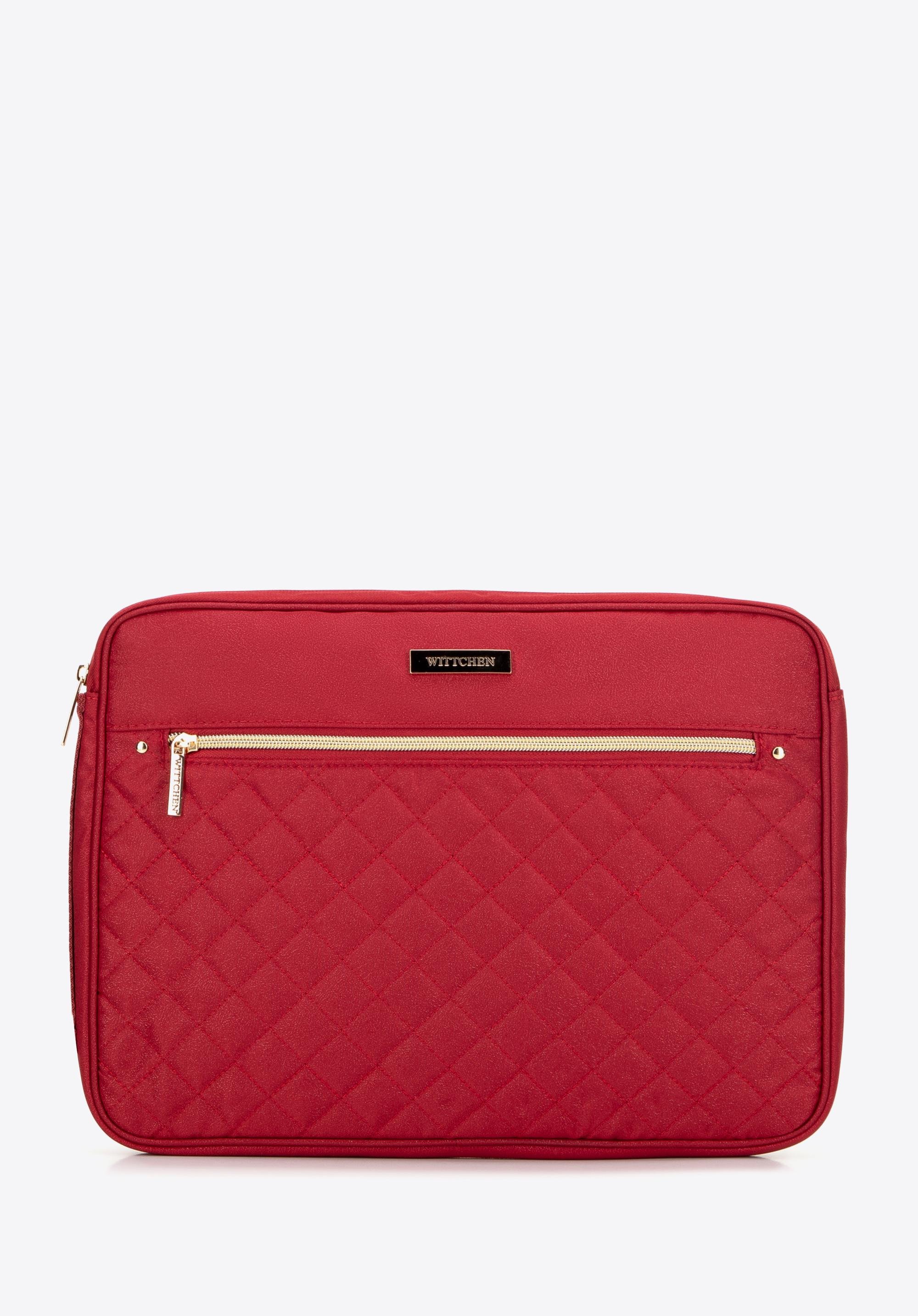 Pokrowiec na laptopa 15'' pikowany na przodzie wiśniowy