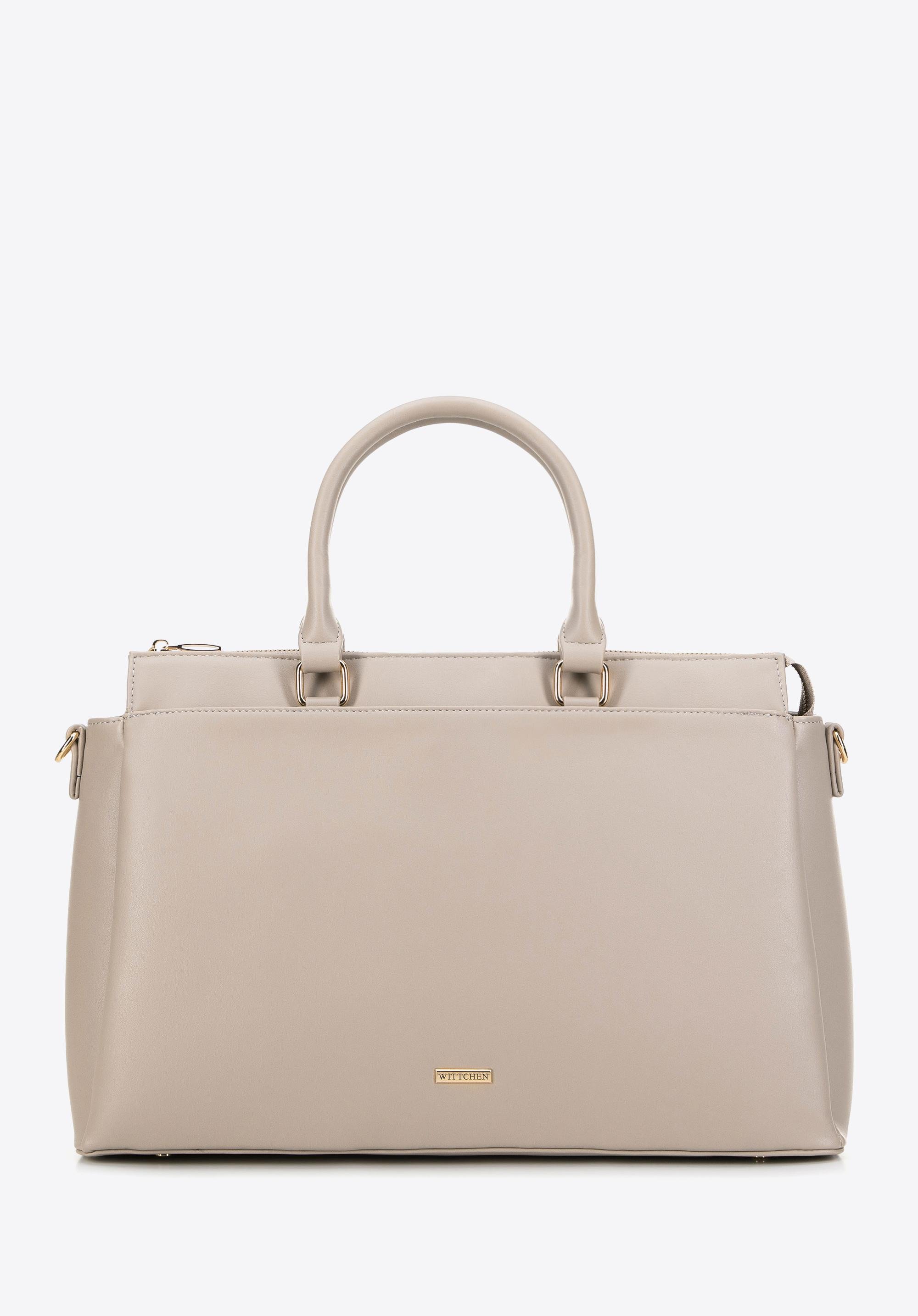 Damska torba na laptopa 15,6’’ z ekoskóry beżowa