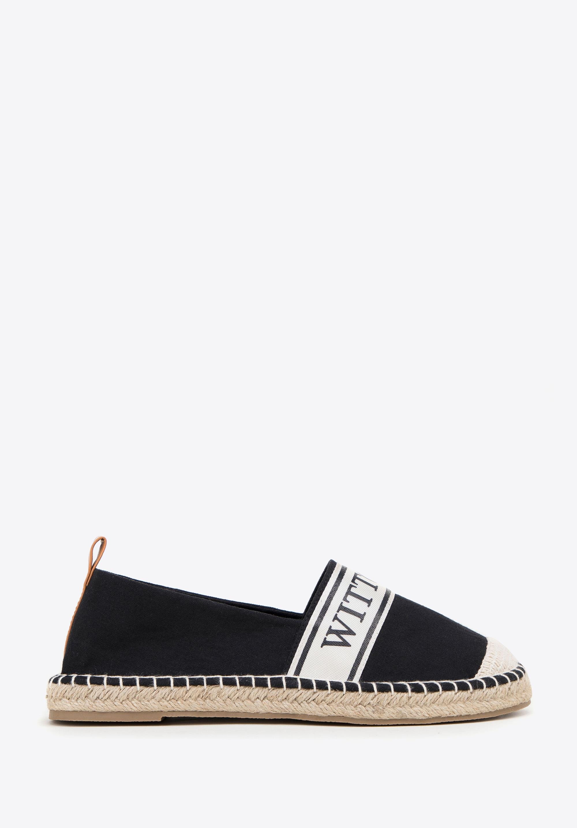 Damskie espadryle z lamówką z napisem WITTCHEN