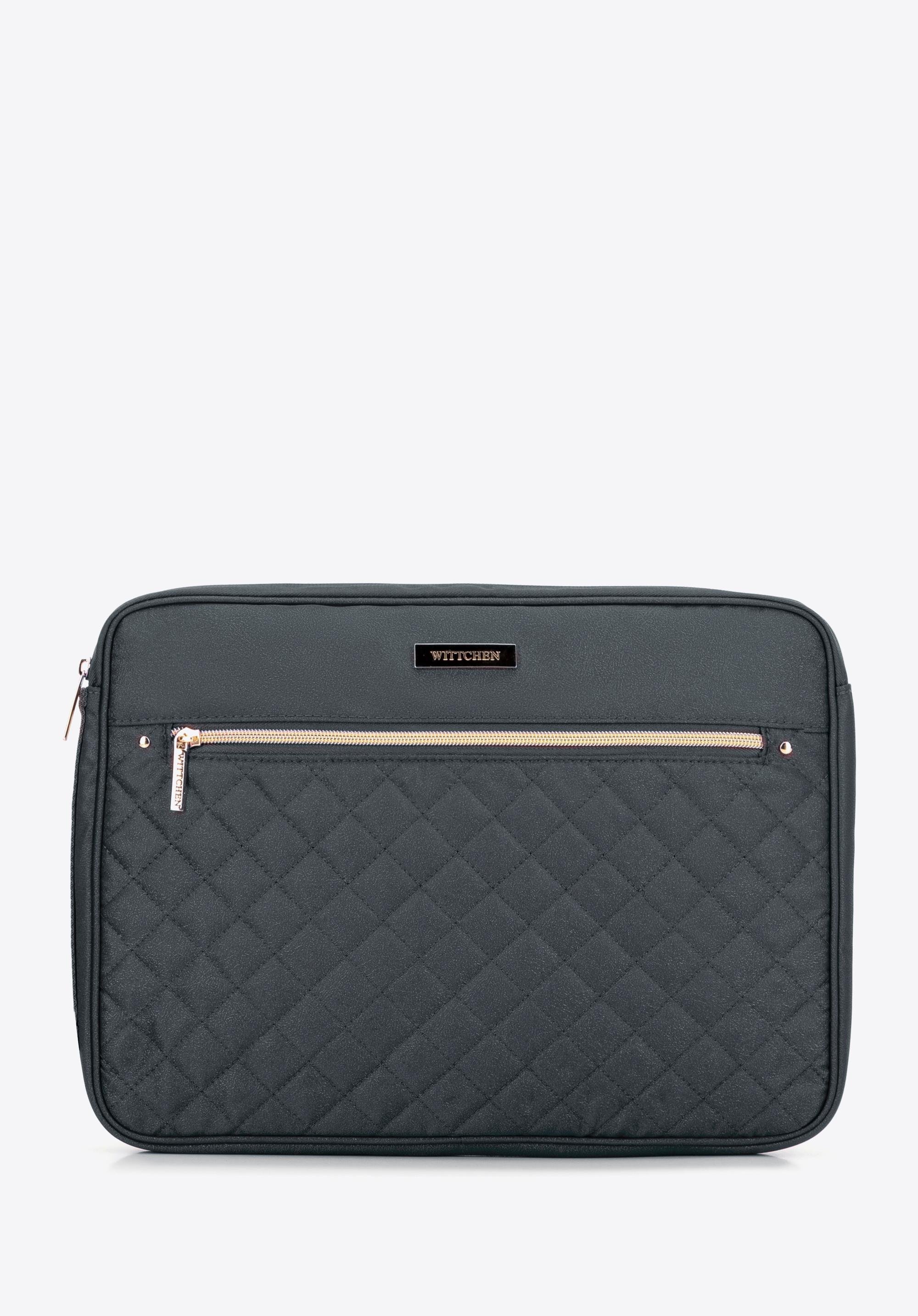 Pokrowiec na laptopa 15'' pikowany na przodzie szary
