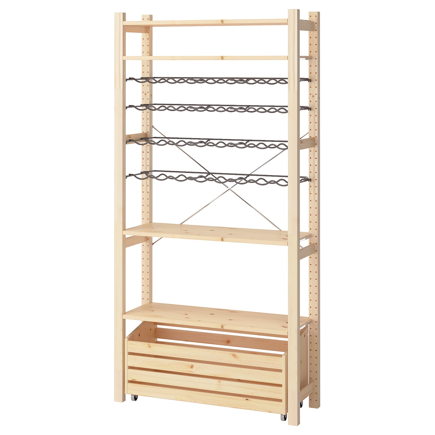 IKEA IVAR 1 sekcja/stojak na butelki, sosna, 89x30x179 cm