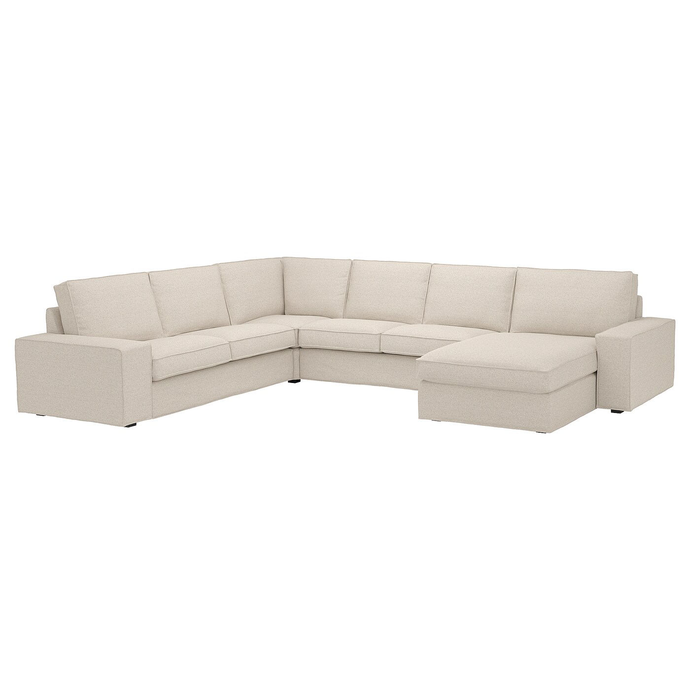 IKEA KIVIK narożna sofa 5o z szezl, Gunnared beżowy, Głębokość szezlonga: 163 cm