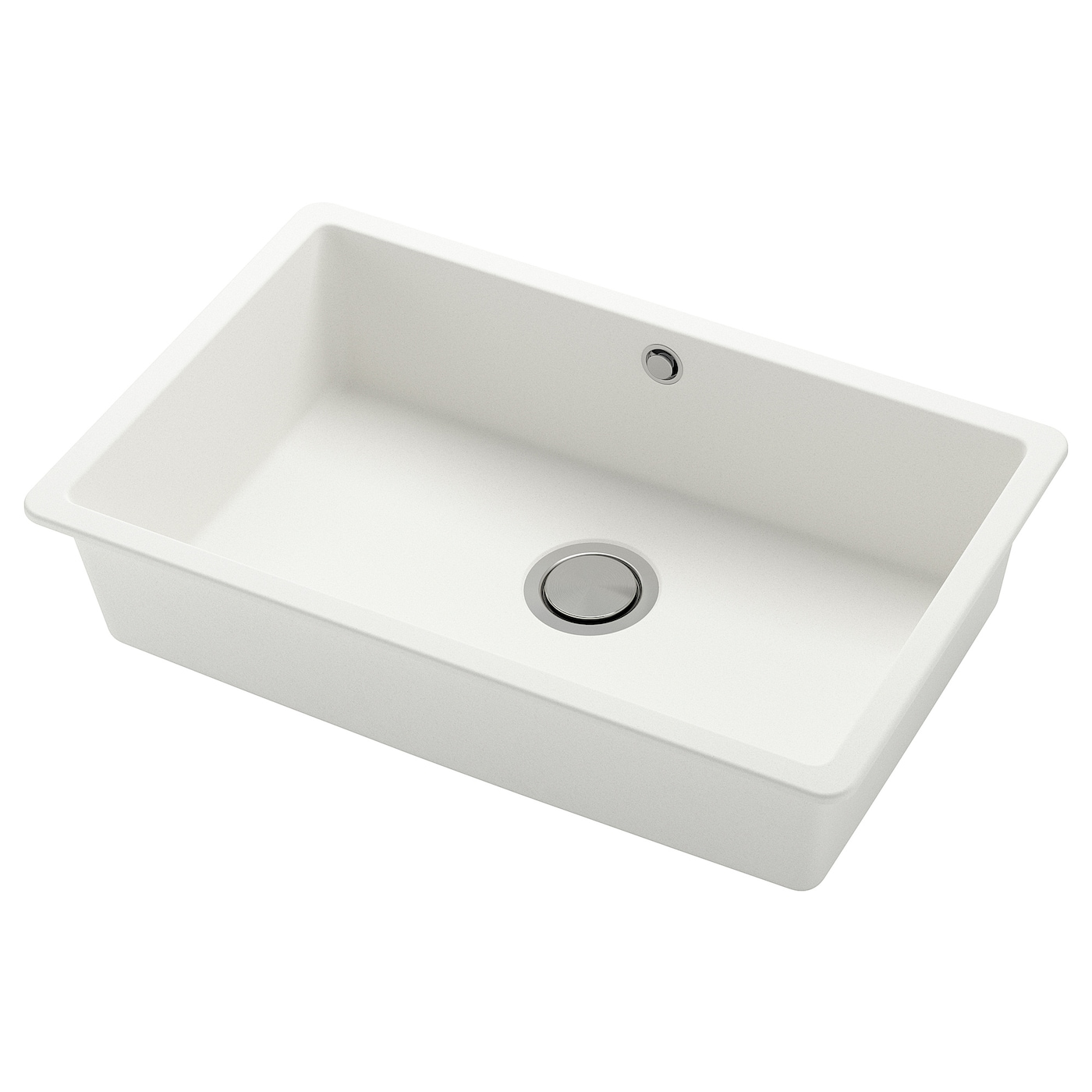 IKEA KILSVIKEN zlew wpuszczany, 1 komora, biały kompozyt kwarcowy, 72x46 cm