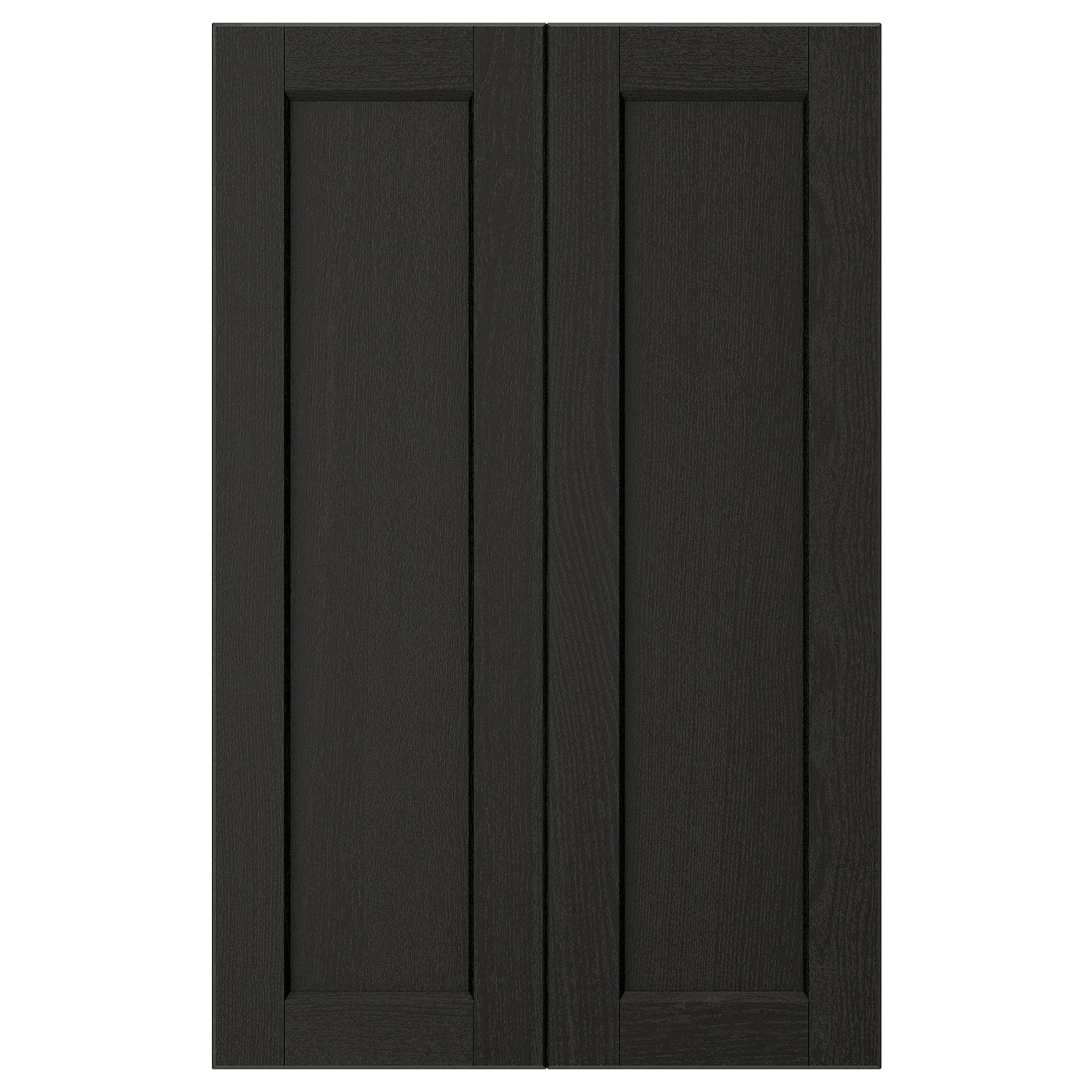 IKEA LERHYTTAN drz sza nar 2 szt, bejcowane na czarno, 25x80 cm