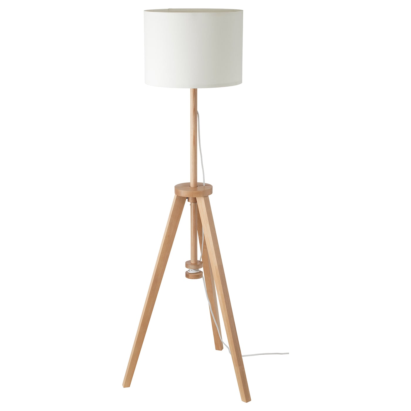 IKEA LAUTERS lampa podłogowa, jesion/biały, Maks.: 13 Wat