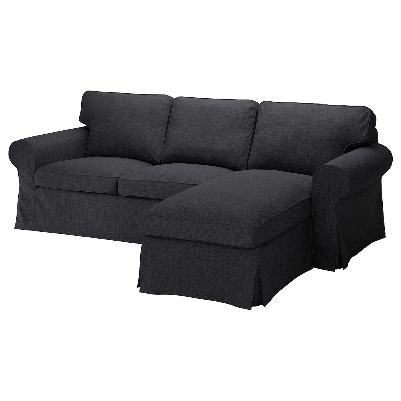 IKEA EKTORP sofa 3-osobowa, z szezlongiem/Hillared antracyt, Szerokość: 252 cm