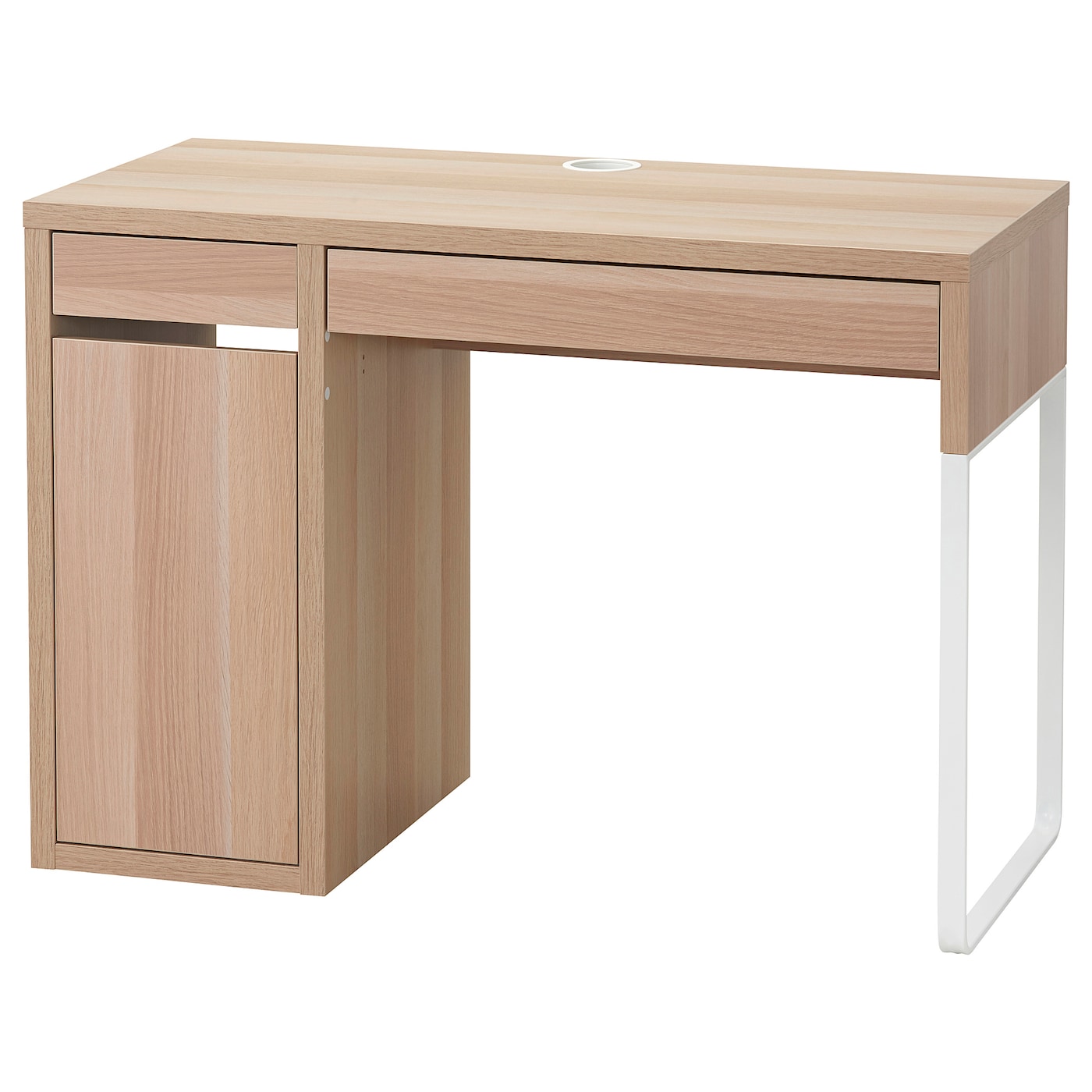 IKEA MICKE biurko, imitacja dębu bejcowanego na biało, 105x50 cm
