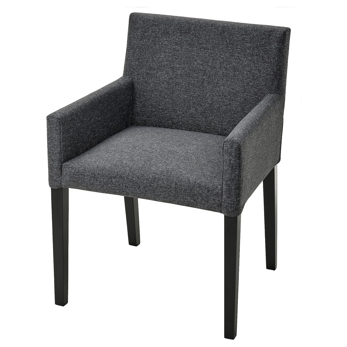 IKEA MÅRENÄS krzesło z podłokietnikami, czarny/Gunnared ciemnoszary, Szerokość: 59 cm