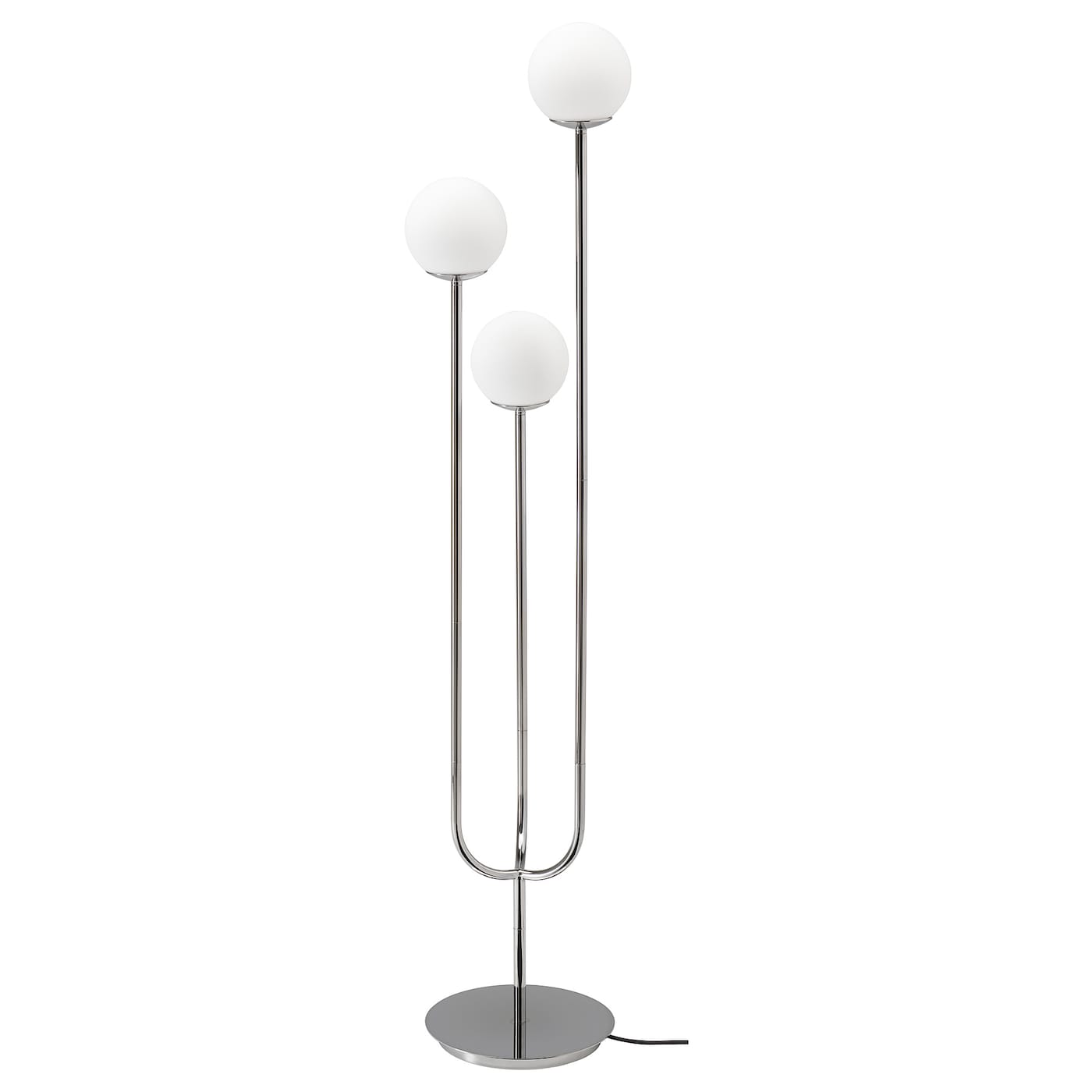 IKEA SIMRISHAMN lampa podłogowa, chrom/opalowa biel szkło, Wysokość: 158 cm