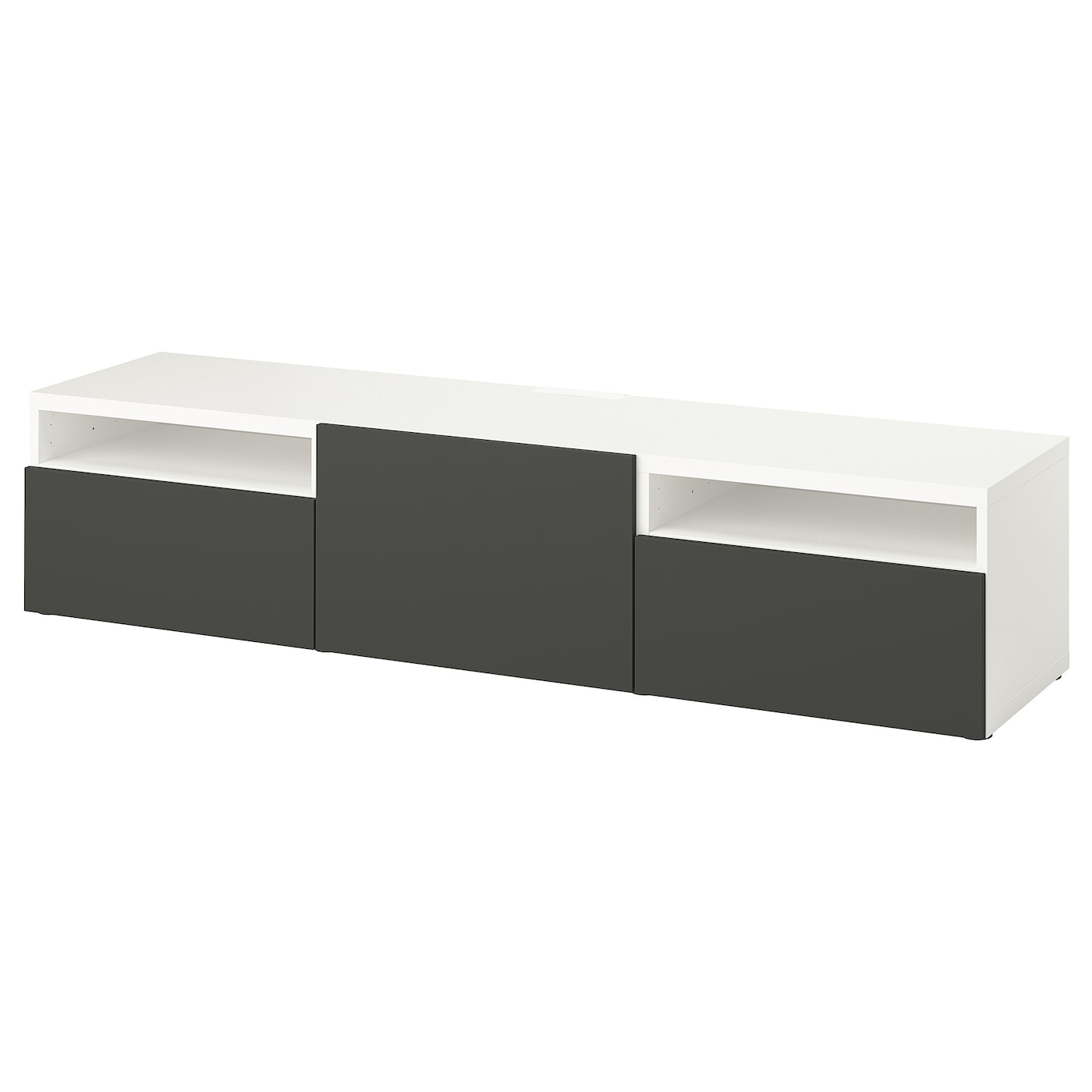 IKEA BESTÅ szafka pod TV, biały/Lappviken ciemnoszary, 180x42x39 cm