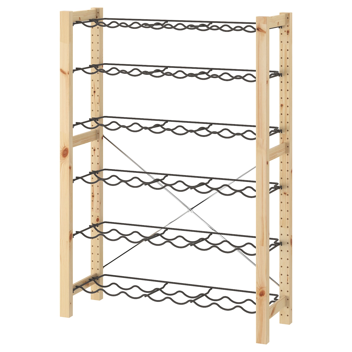 IKEA IVAR 1 sekcja/stojak na butelki, sosna/szary, 89x30x124 cm