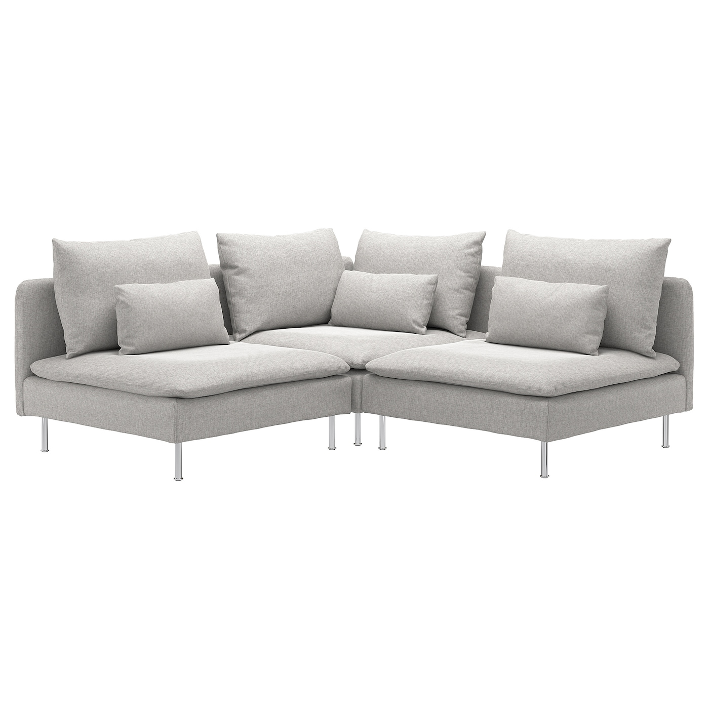 IKEA SÖDERHAMN sofa narożna 3-osobowa, Tallmyra biały/czarny, Wysokość z poduchami oparcia: 83 cm