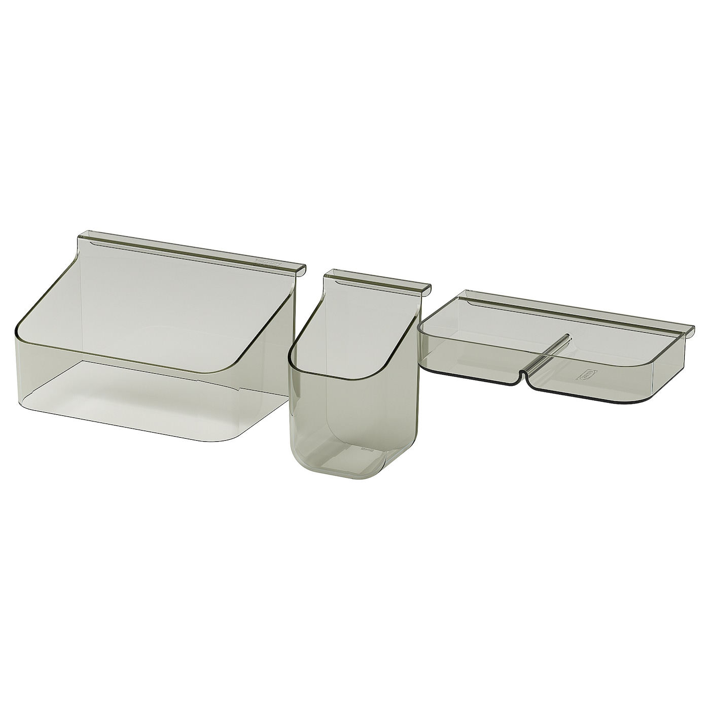 IKEA VISSLAÅN wkład do szuflady, zest. 3 szt, szary
