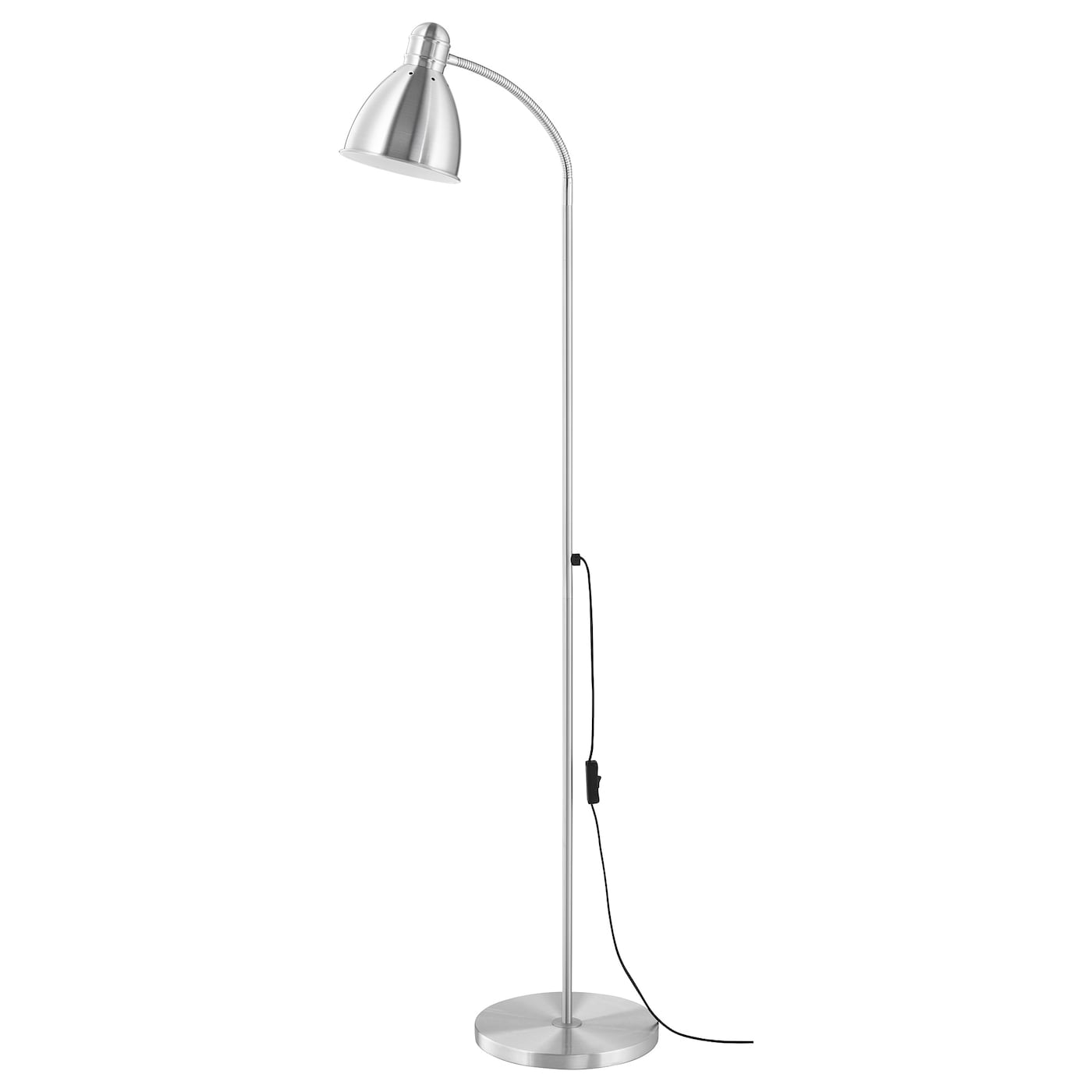 IKEA LERSTA lampa podłogowa, do czytania, aluminium efekt chromowania, Maks.: 20 Wat