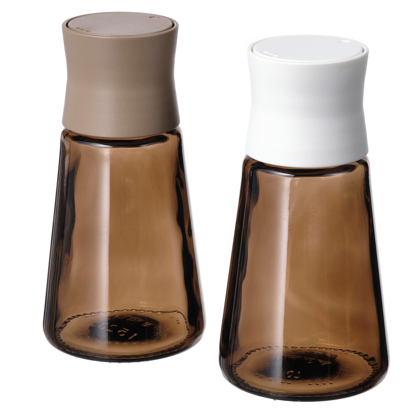 IKEA HALVTOM solniczka/pieprzniczka, szkło/brązowy, 12 cm