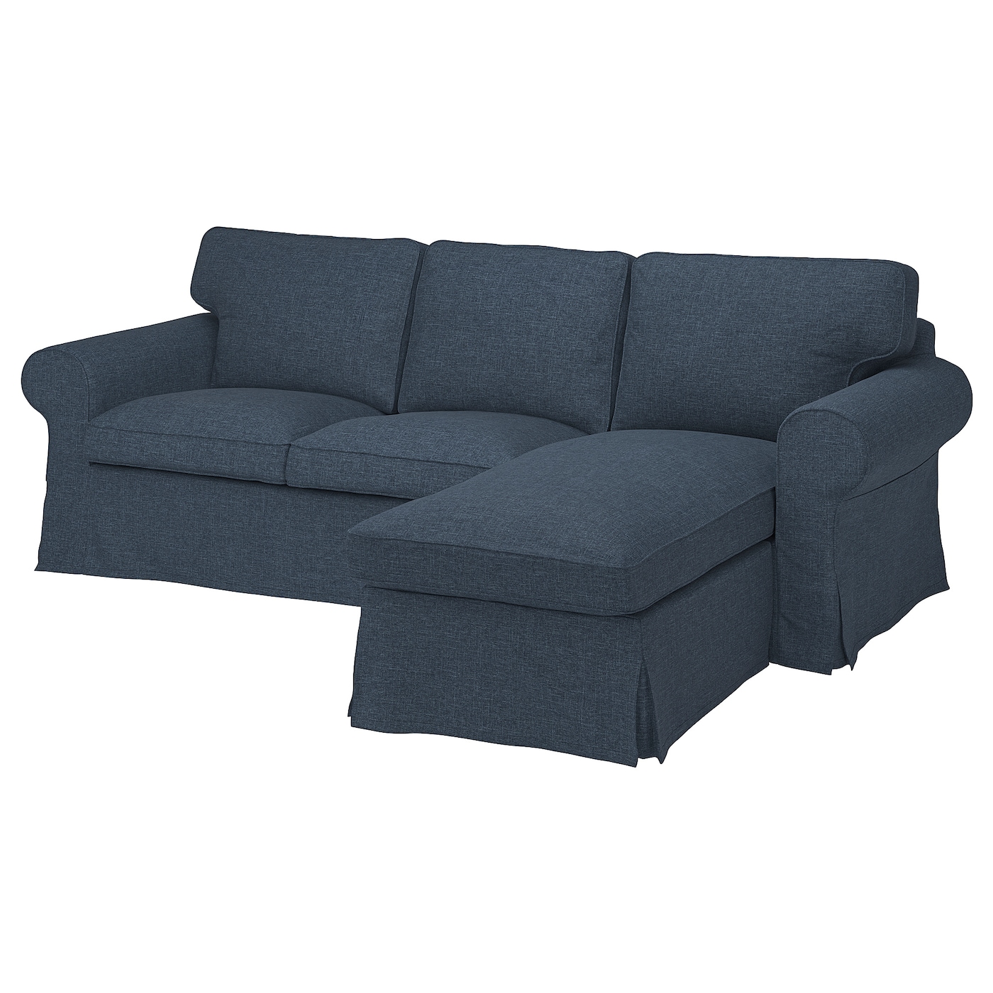 IKEA EKTORP sofa 3-osobowa z szezlongiem, Kilanda granatowy, Głębokość: 88 cm