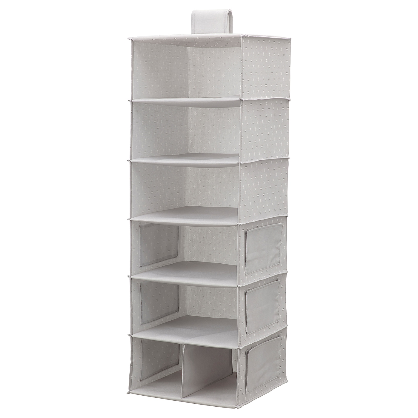 IKEA BLÄDDRARE zawieszane półki, 7 przegródek, szary/wzór, 30x30x90 cm