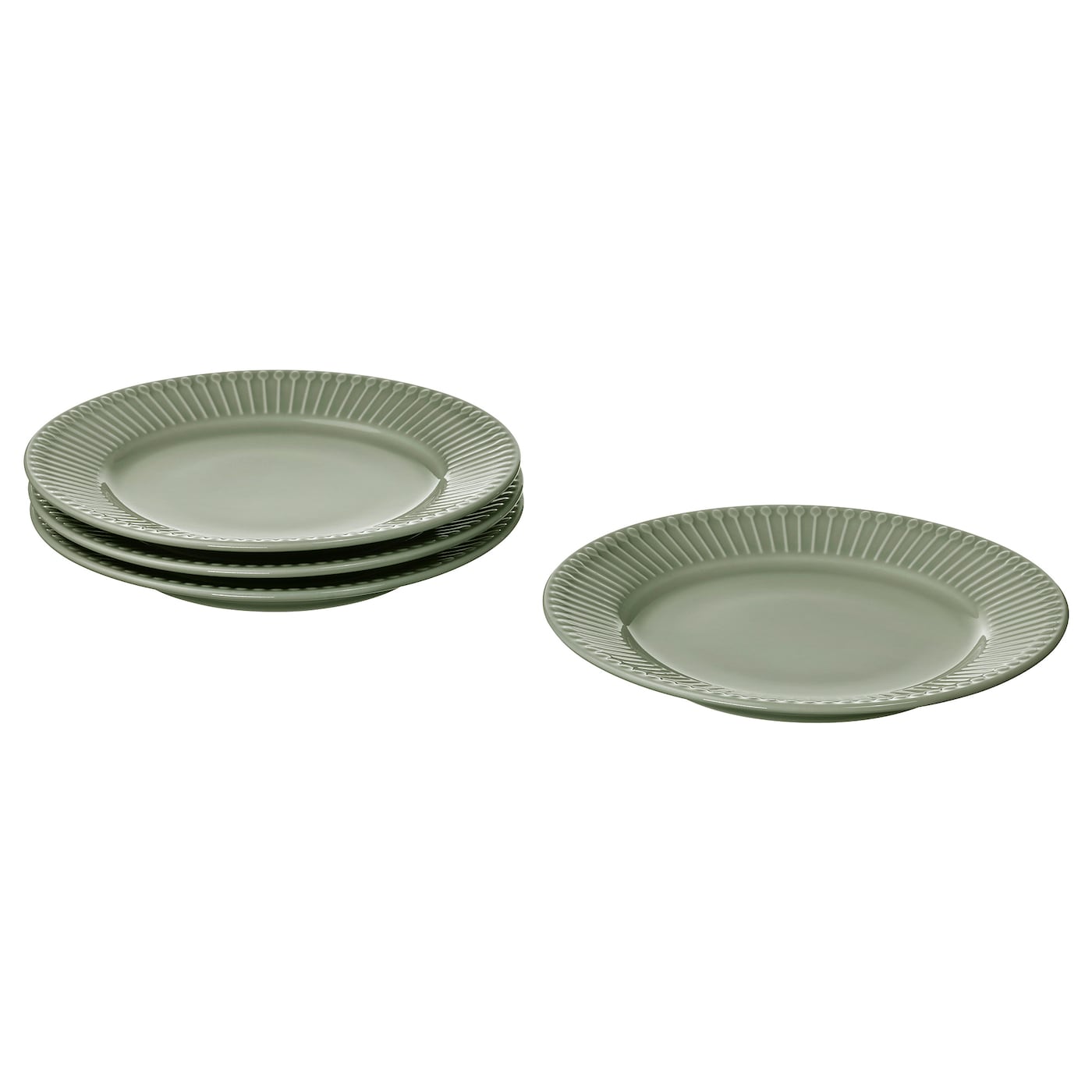 IKEA STRIMMIG talerzyk, kamionka blady szaro-zielony, 21 cm