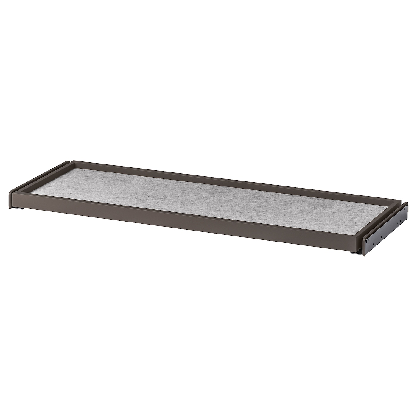 IKEA KOMPLEMENT wysuwana taca z matą do szuflady, ciemnoszary/jasnoszary, 100x35 cm