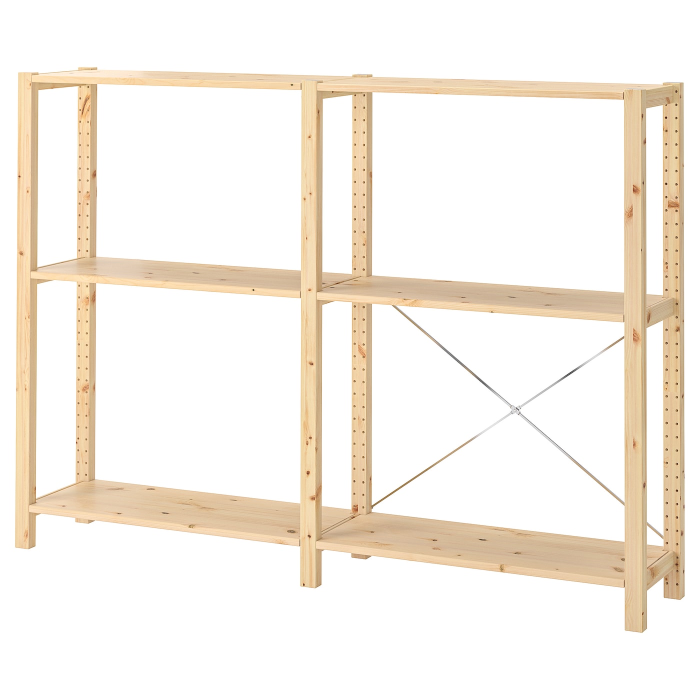 IKEA IVAR 2 sekcje/półki, sosna, 174x30x124 cm