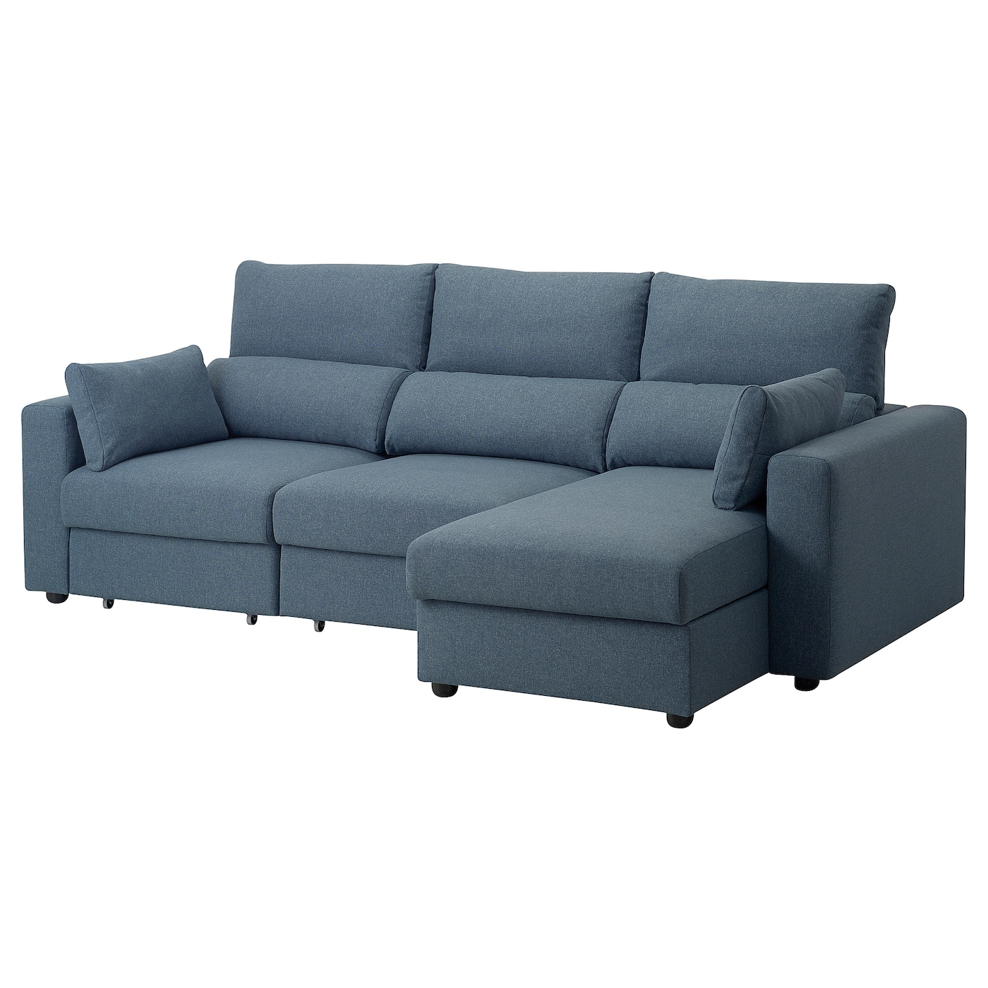 IKEA ESKILSTUNA sofa 3-osobowa z szezlongiem, Gunnared niebieski, Głębokość: 162 cm