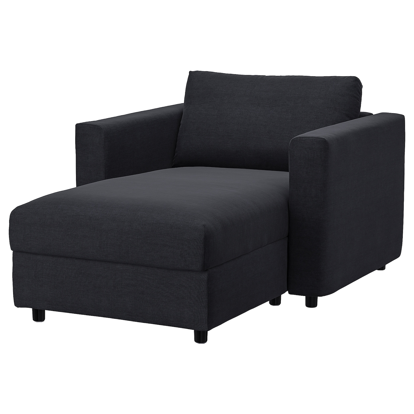 IKEA VIMLE szezlong, Saxemara czarnoniebieski, Wysokość z poduchami oparcia: 83 cm