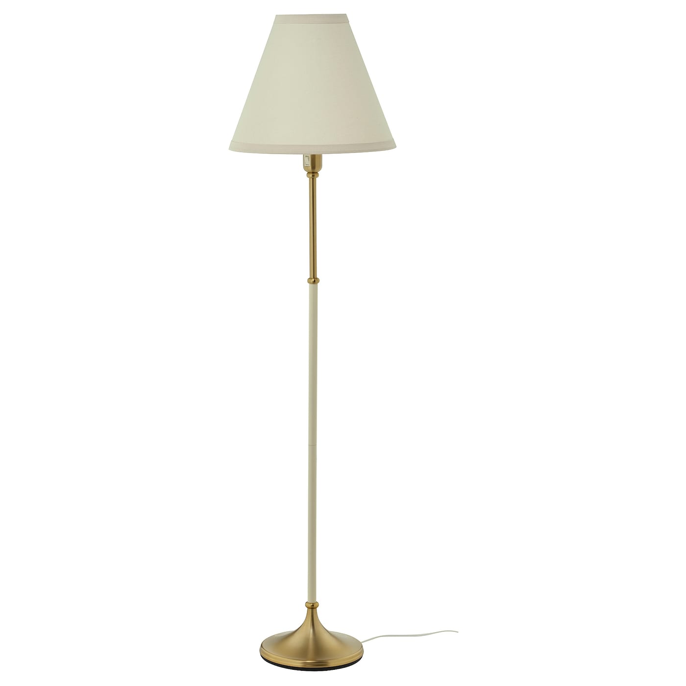 IKEA FLYGHÖJD lampa podłogowa, mosiądz/beżowy, Średnica podstawy: 24 cm