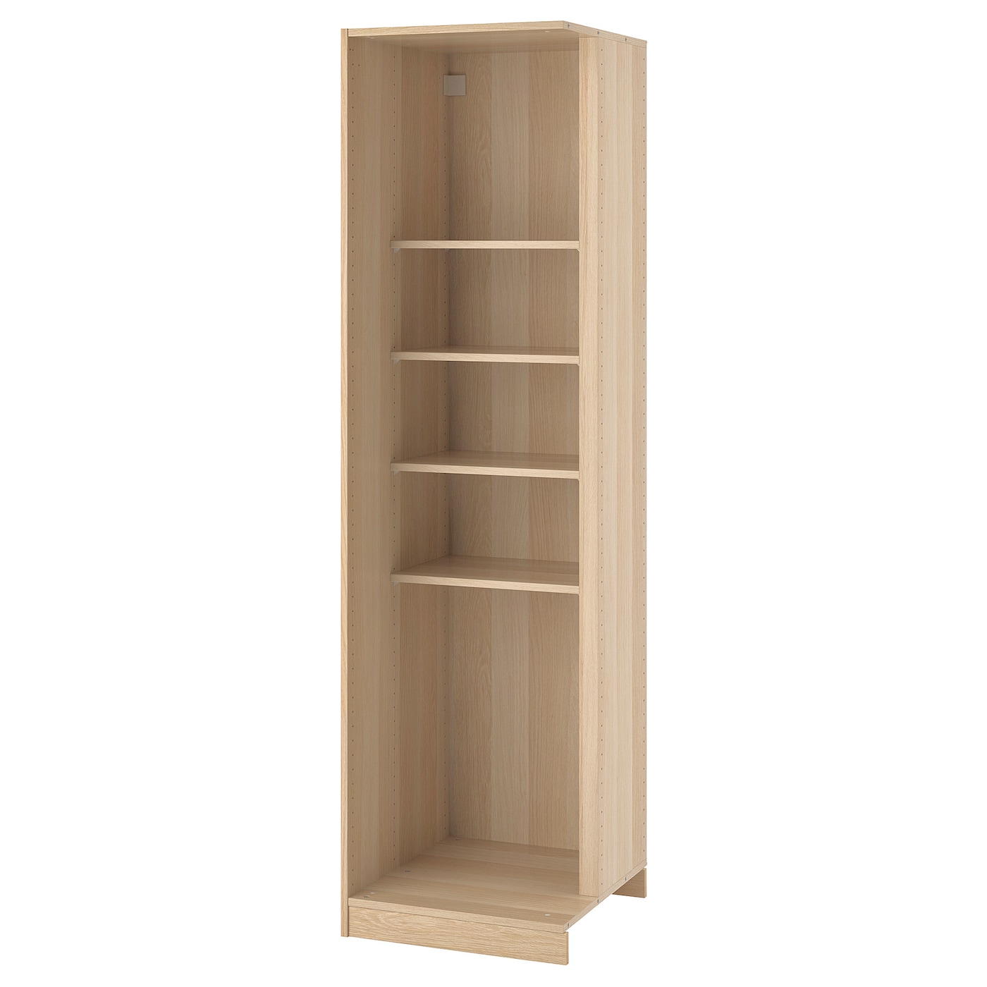 IKEA PAX dostawka narożna 4 półki, imitacja dębu bejcowanego na biało, 53x58x201 cm
