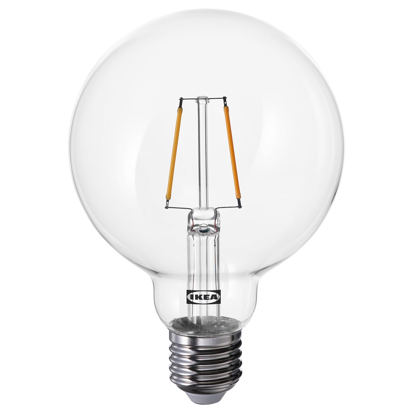 IKEA LUNNOM Żarówka LED E27 150 lumenów, kula przezroczysta, 95 mm