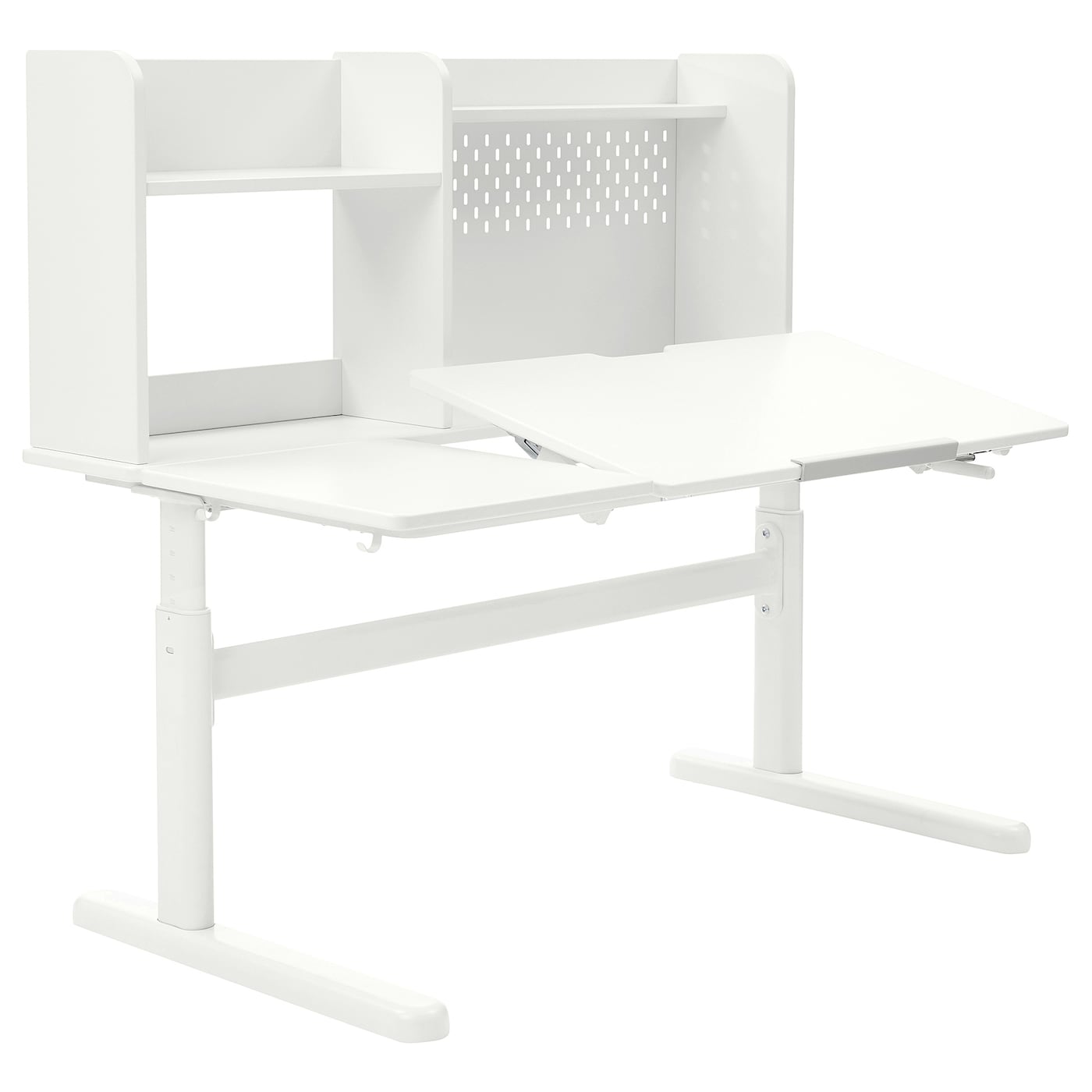 IKEA BERGLÄRKA biurko, biały/przechylny, 120x70 cm