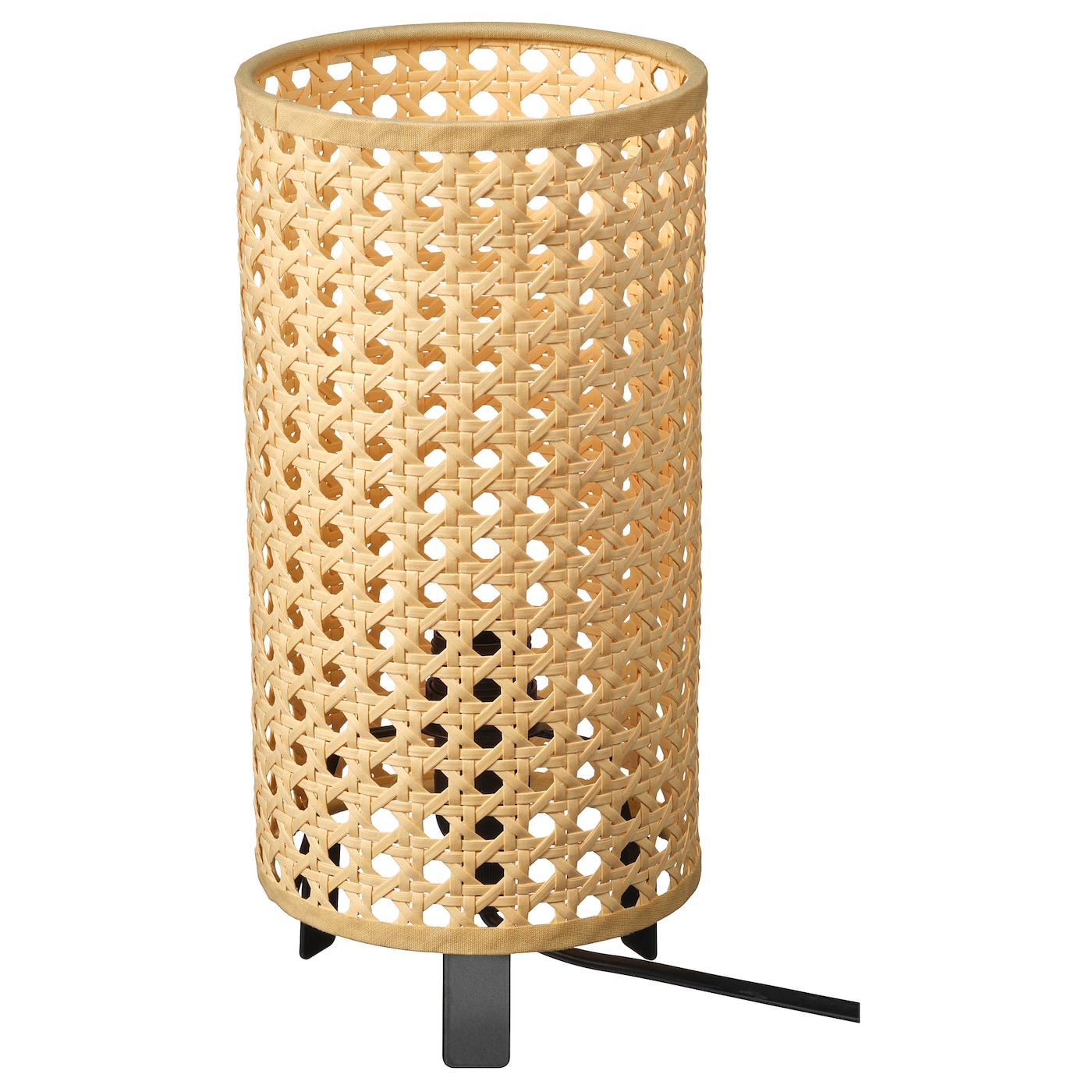 IKEA SAXHYTTAN lampa stołowa, beżowy/czarny, 26 cm