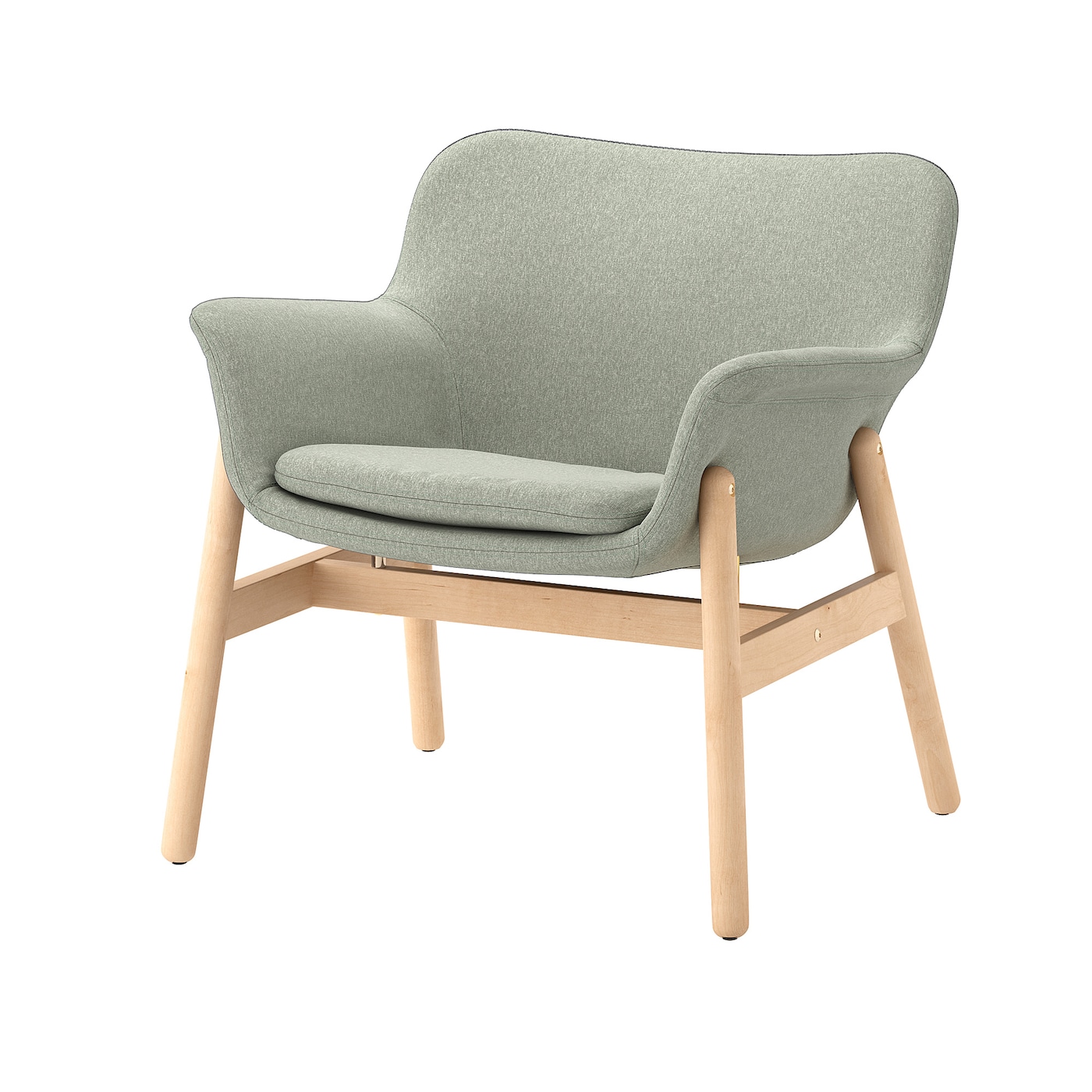 IKEA VEDBO fotel, Gunnared jasnozielony, Wysokość z poduchami oparcia: 75 cm