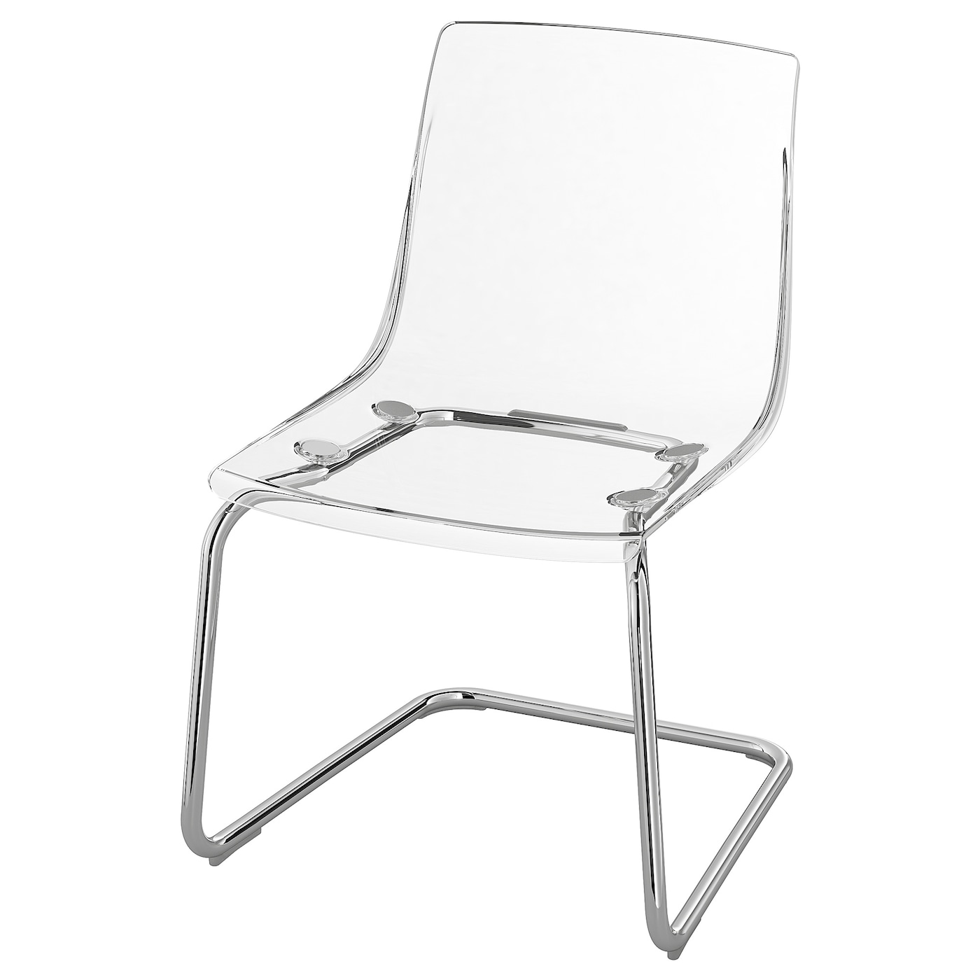 IKEA TOBIAS krzesło, przezroczysty/chrom, Przetestowano dla: 110 kg