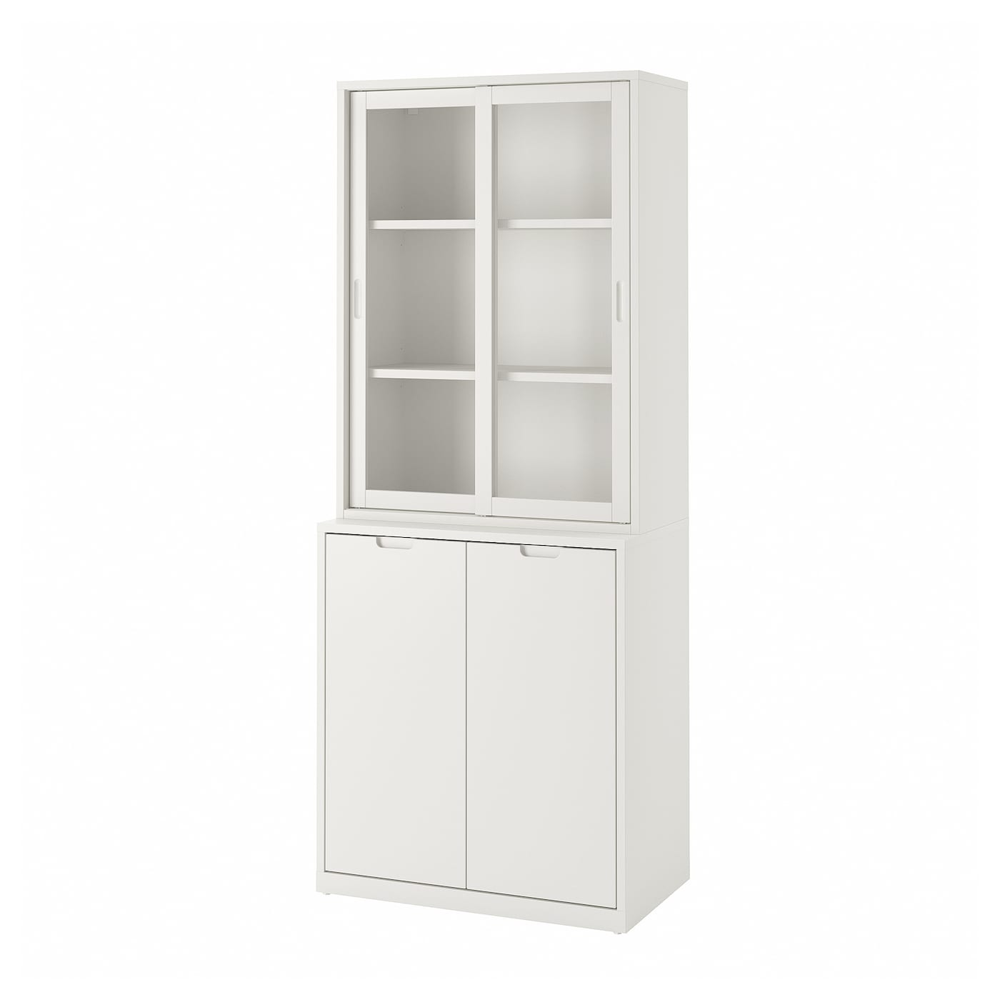 IKEA TONSTAD kombinacja drzwi szklane przesuwane, kremowy/szkło bezbarwne, 81x47x201 cm