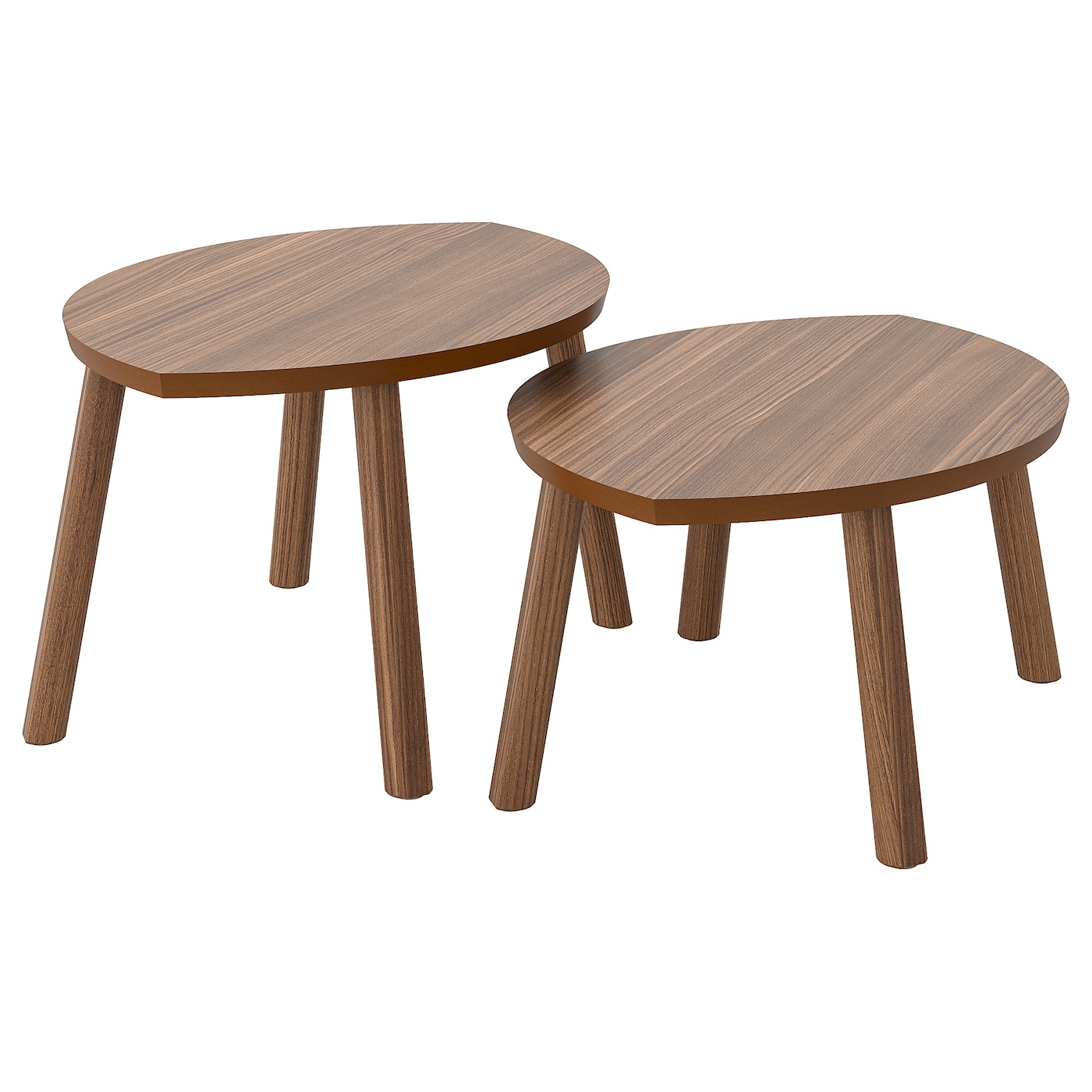 IKEA STOCKHOLM stoliki, 2 szt, okleina orzechowa, Długość: 72 cm