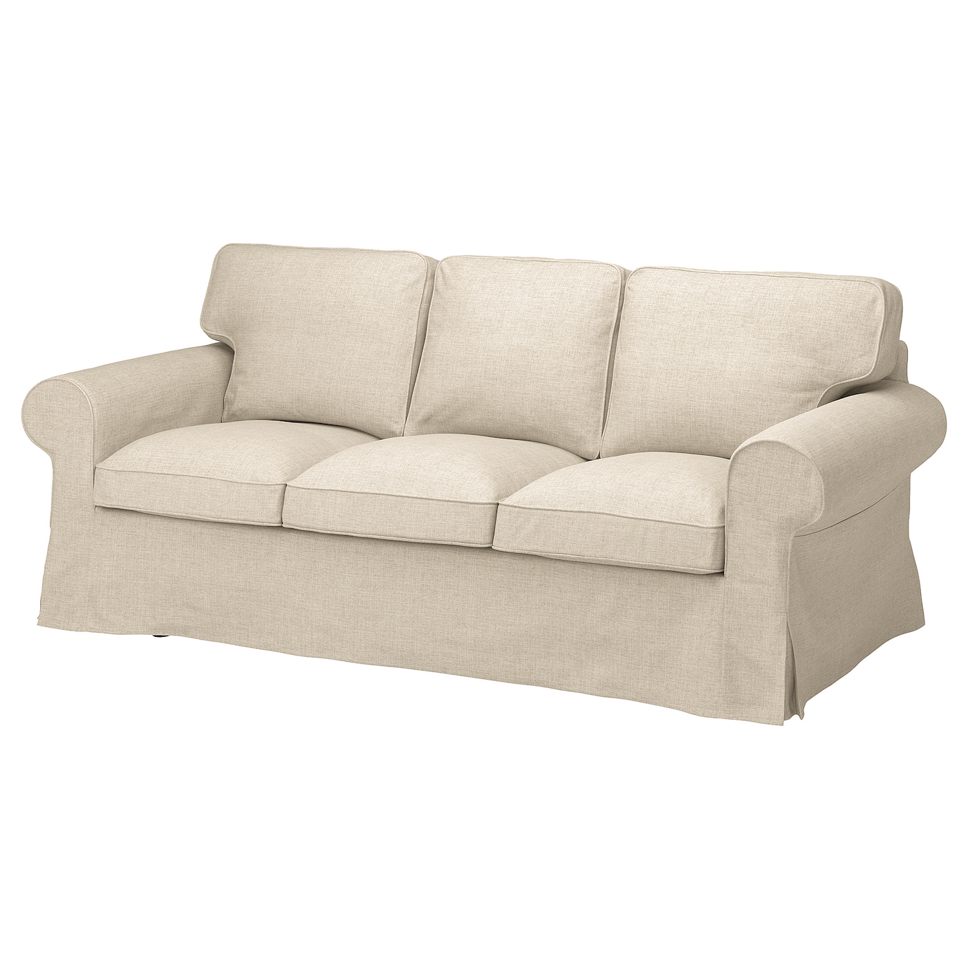 IKEA EKTORP sofa 3-osobowa, Kilanda jasnobeżowy, Podłokietnik szerokość: 24 cm