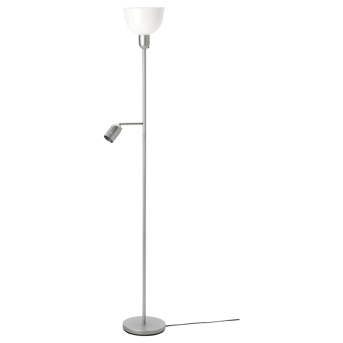 IKEA HEKTOGRAM lampa podłogowa/do czytania, srebrny/biały, Maks.: 21.5 Wat