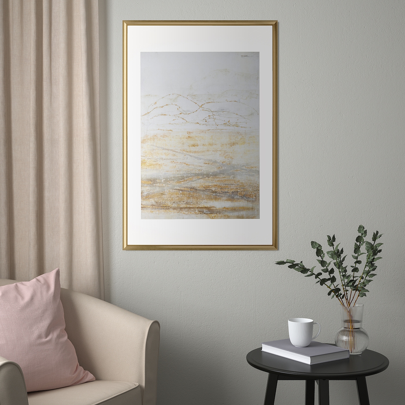 IKEA SILVERHÖJDEN ramka, złoty kolor, 61x91 cm