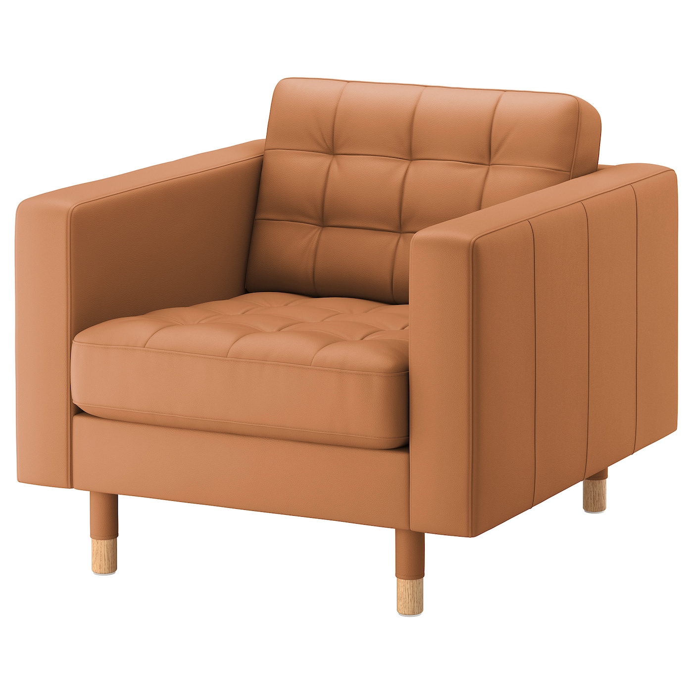 IKEA LANDSKRONA fotel, Grann/Bomstad złoto-brązowy/drewno, Szerokość: 89 cm