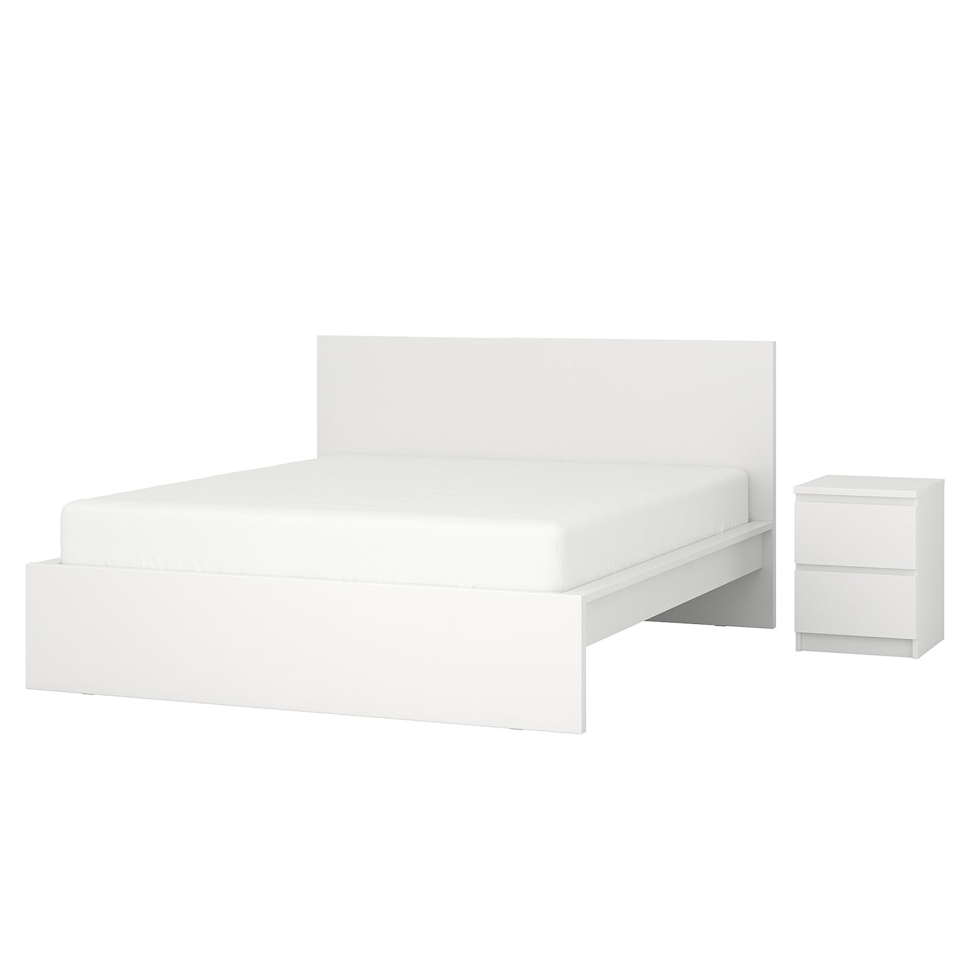 IKEA MALM meble do sypialni, kpl. 2 szt, biały, 140x200 cm