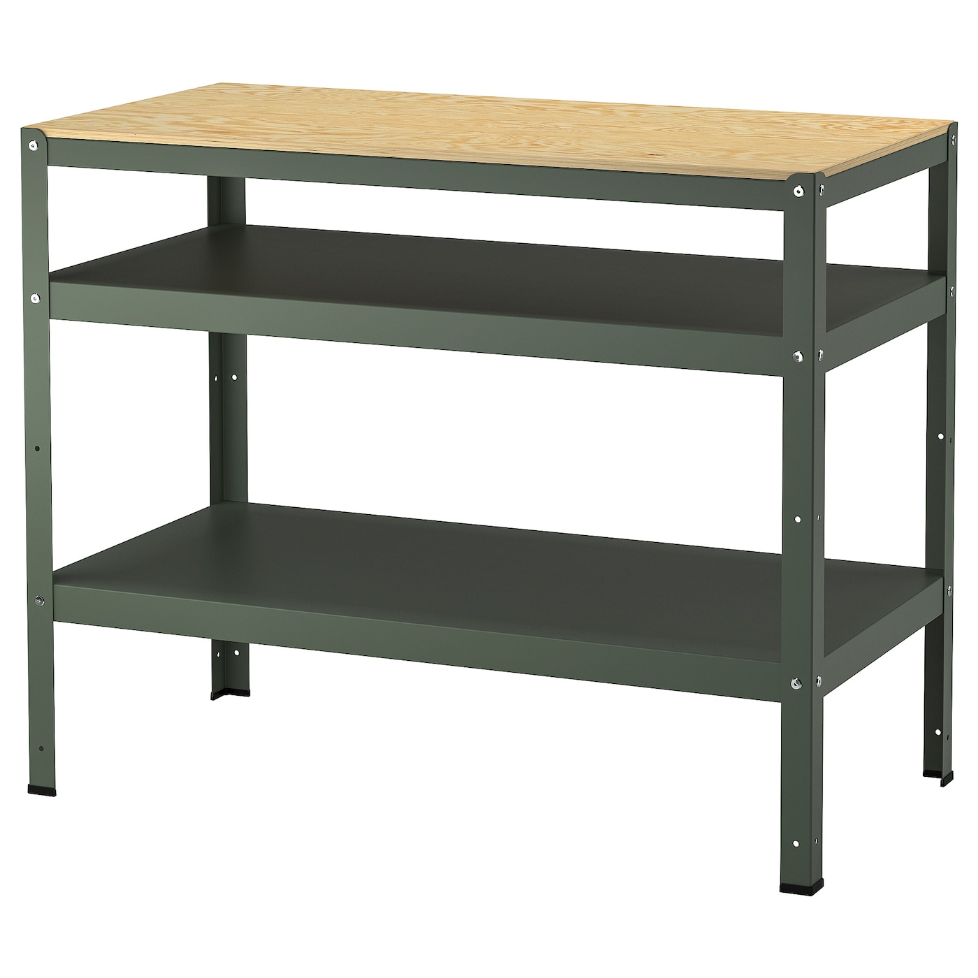 IKEA BROR ława do pracy, szarozielony/sklejka sosnowa, 110x55 cm