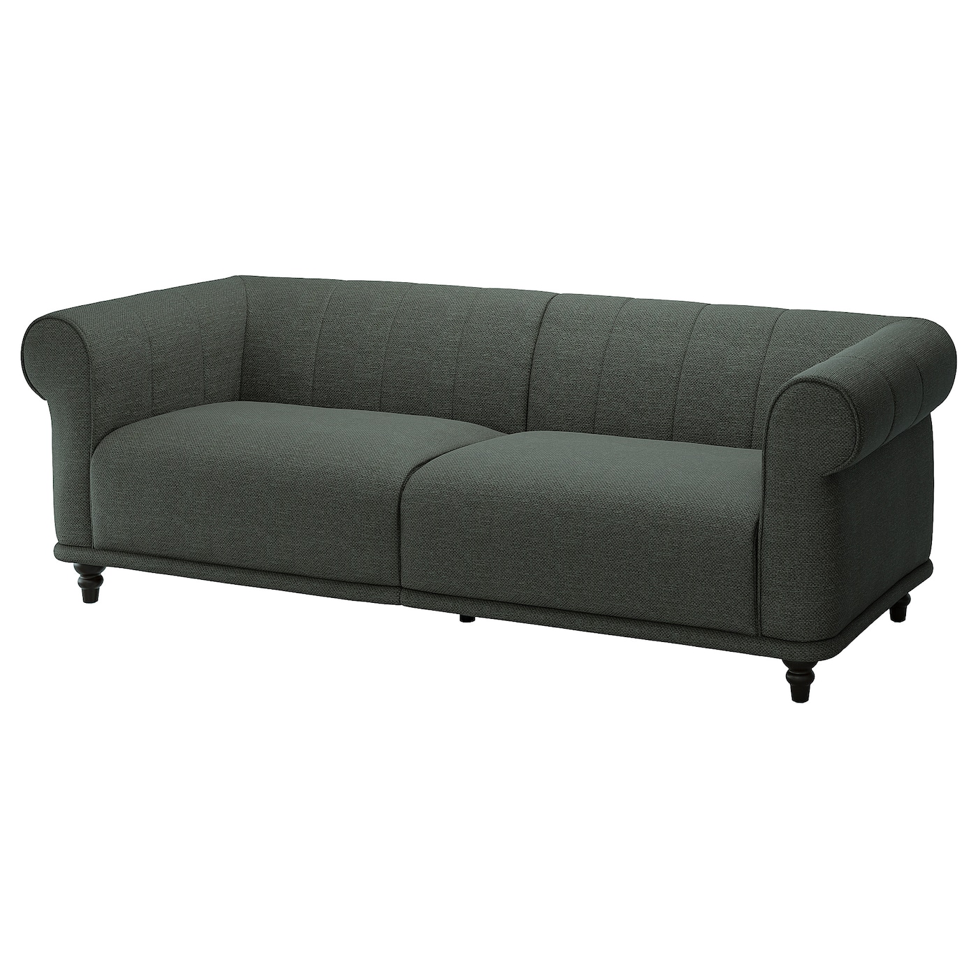 IKEA VISKAFORS sofa 3-osobowa, Lejde szary/zielony/brązowy, Podłokietnik szerokość: 22 cm