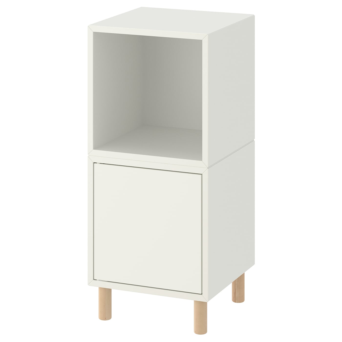 IKEA EKET kombinacja szafek z nóżkami, biały/drewno, 35x35x80 cm