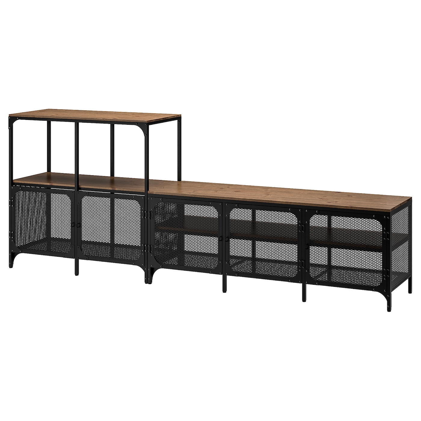 IKEA FJÄLLBO szafka pod TV, czarny, 250x36x95 cm