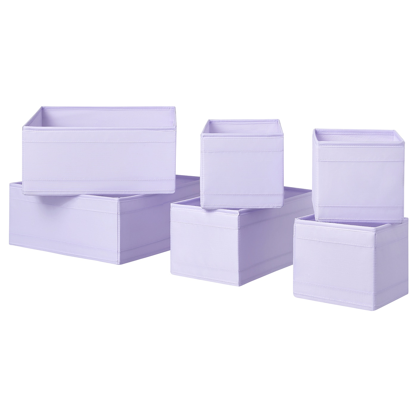 IKEA SKUBB komplet pudełek, 6 szt, liliowy