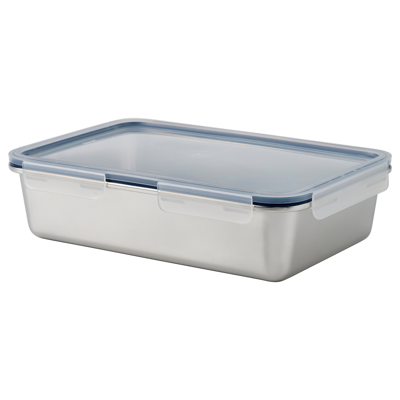 IKEA IKEA 365+ pojemnik na żywność z pokrywką, duży prostokąt/stal nierdz plastik, 3 l